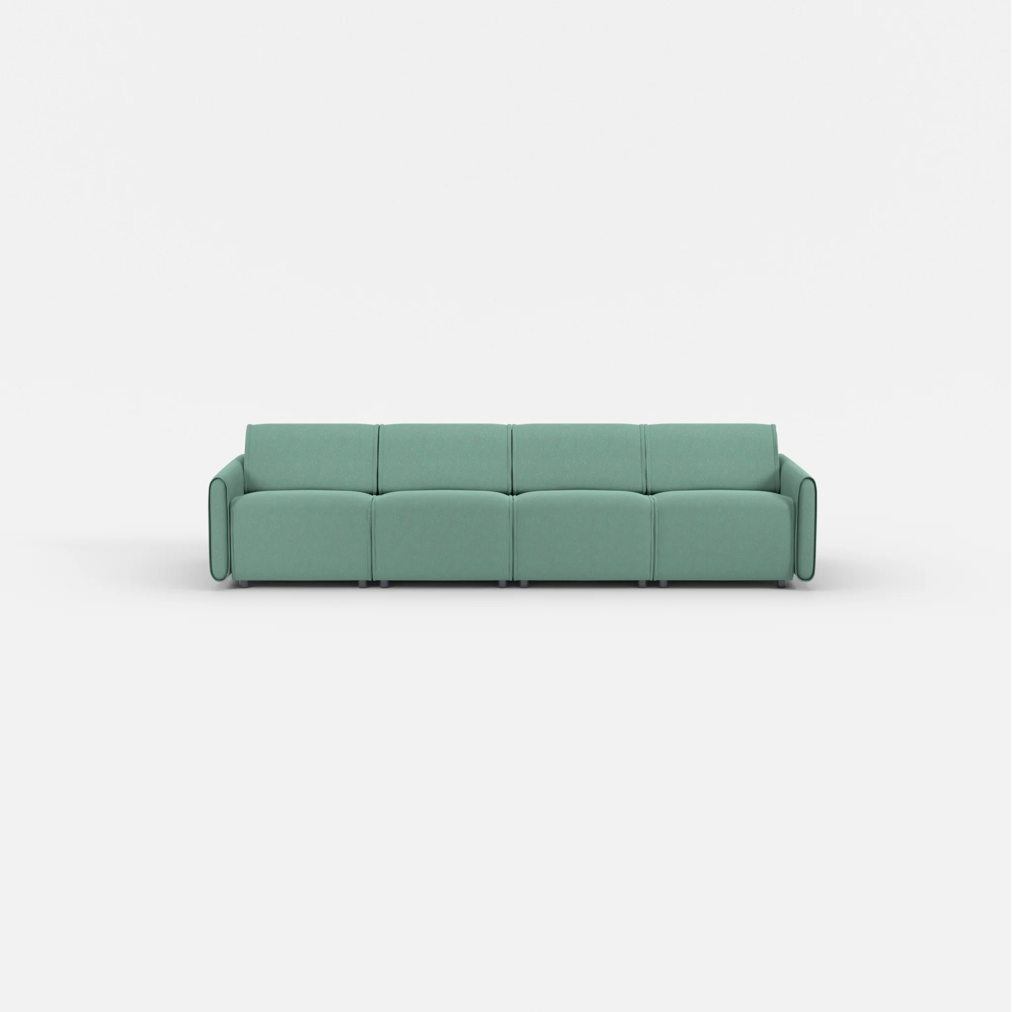 4 Sitzer Sofa Belleform mit schmaler Armlehne 1 dama0045 in Türkis von vorne
