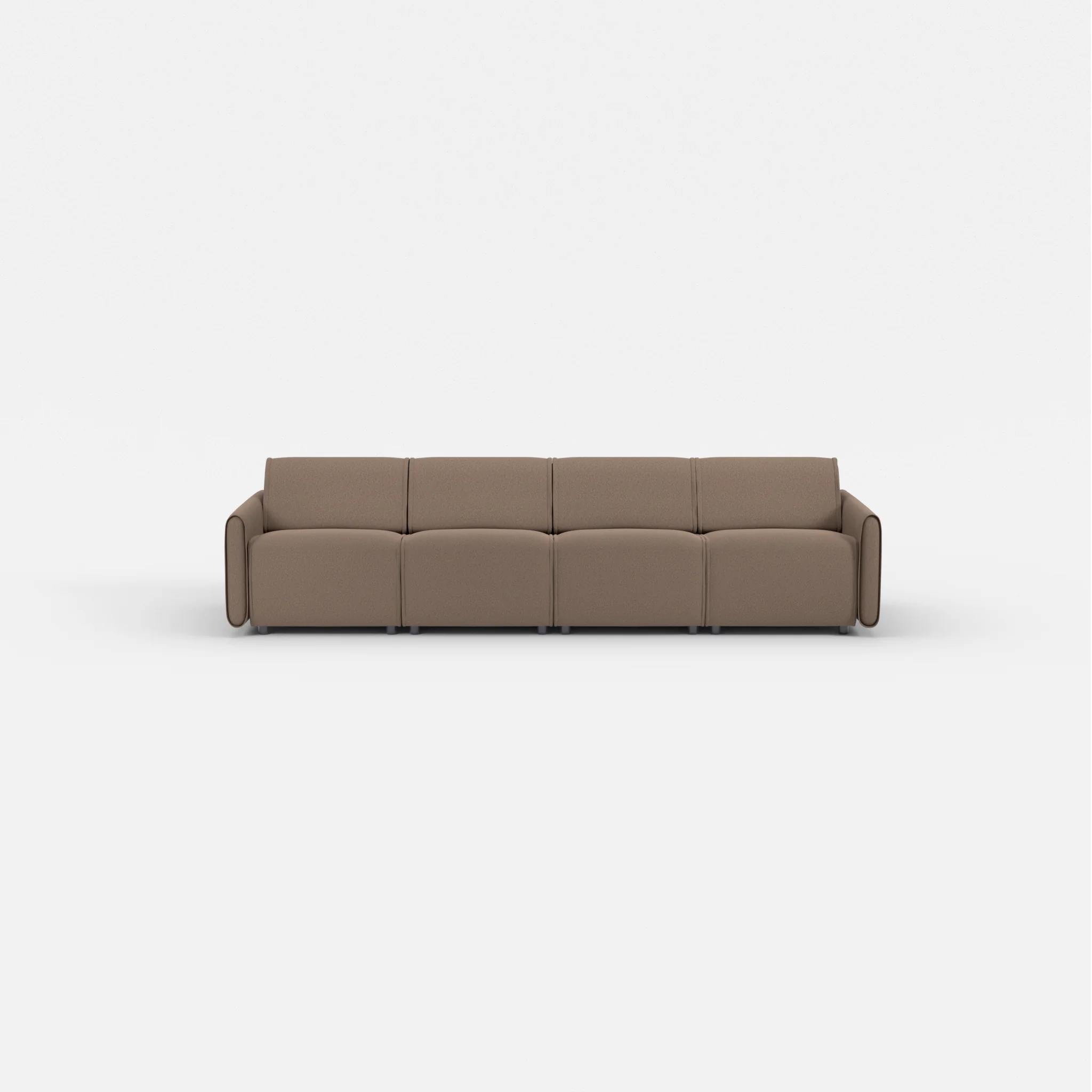 4 Sitzer Sofa Belleform mit schmaler Armlehne 1 dama0051 in Braun von vorne
