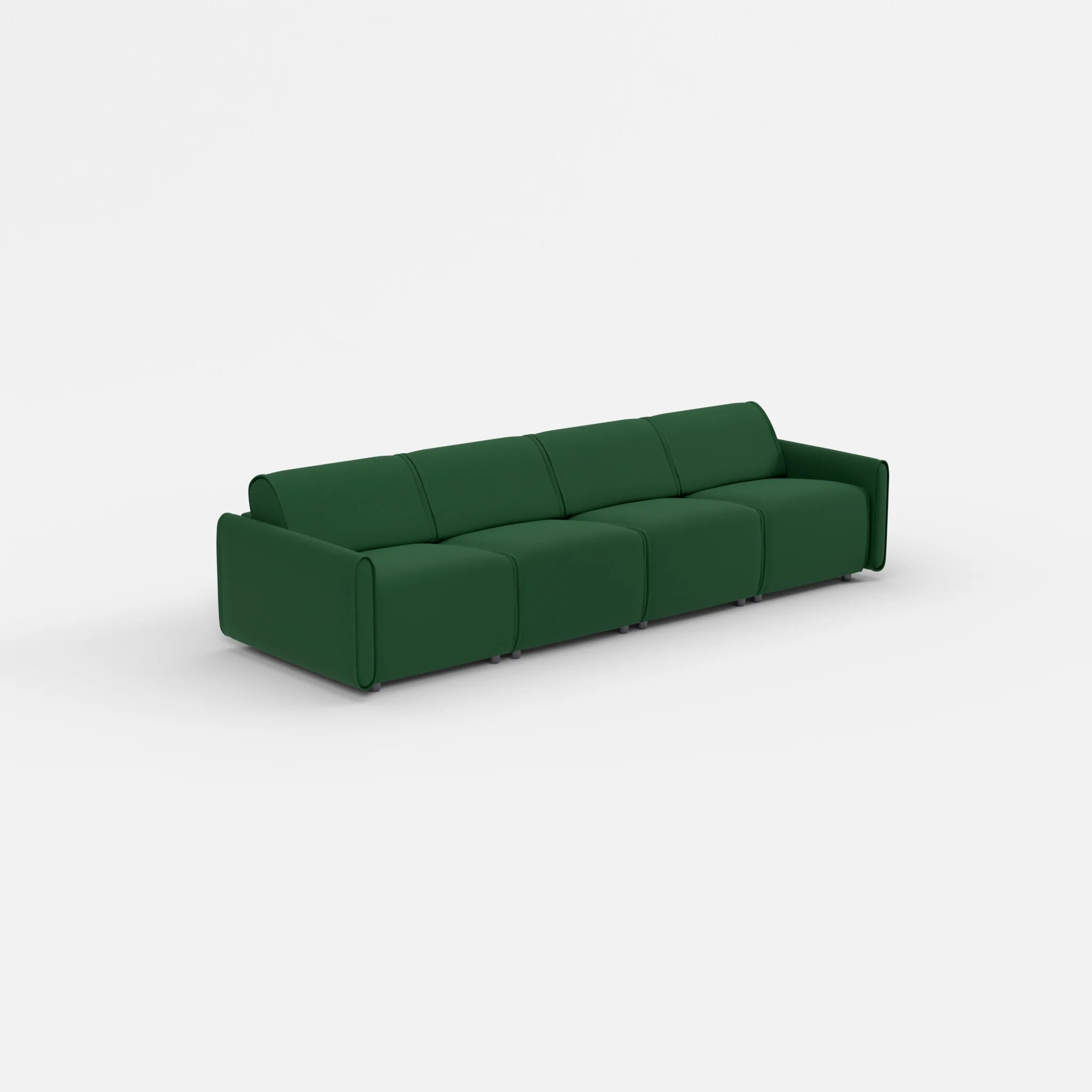 4 Sitzer Sofa Belleform mit schmaler Armlehne 1 dama0052 in Dunkelgrün von der Seite