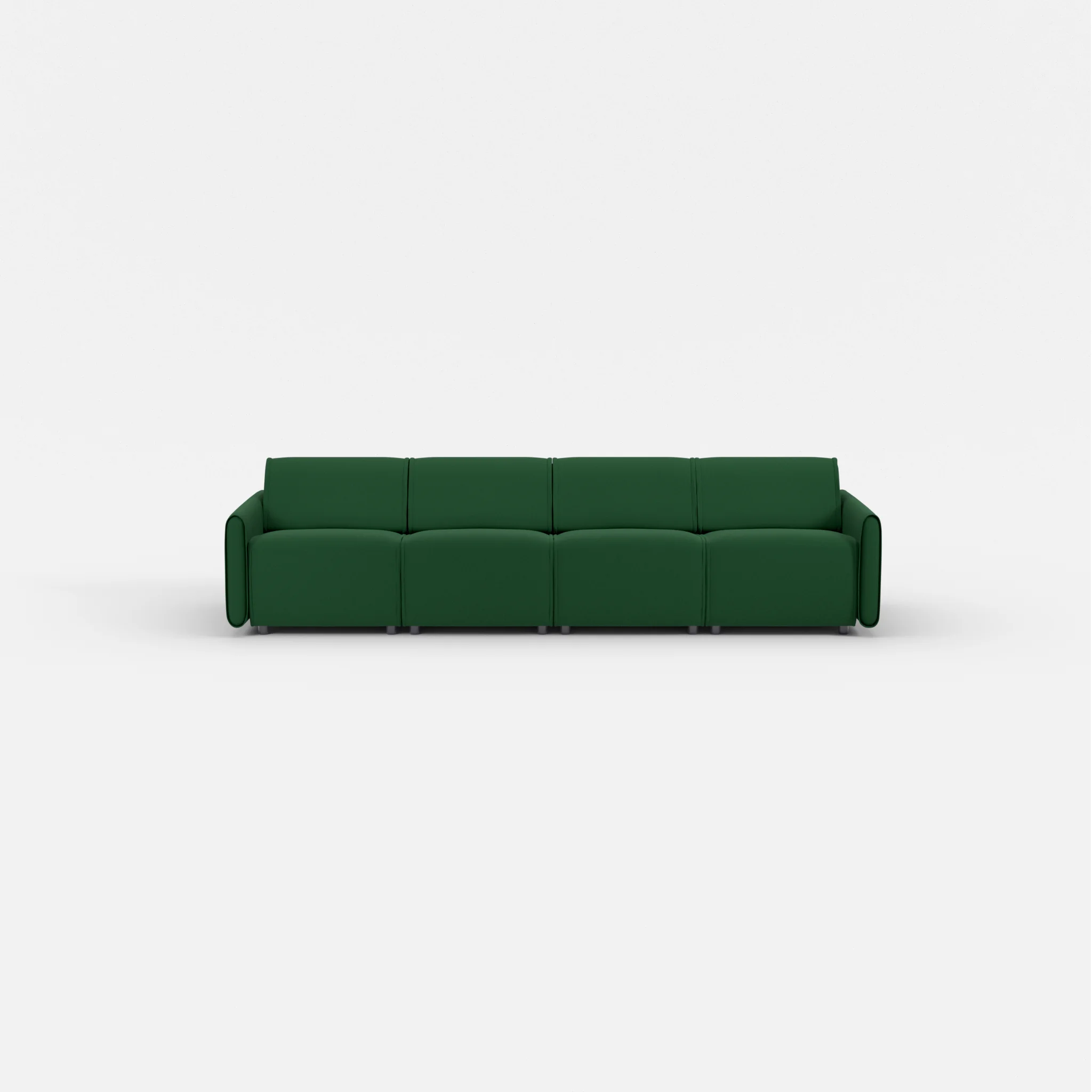 4 Sitzer Sofa Belleform mit schmaler Armlehne 1 dama0052 in Dunkelgrün von vorne