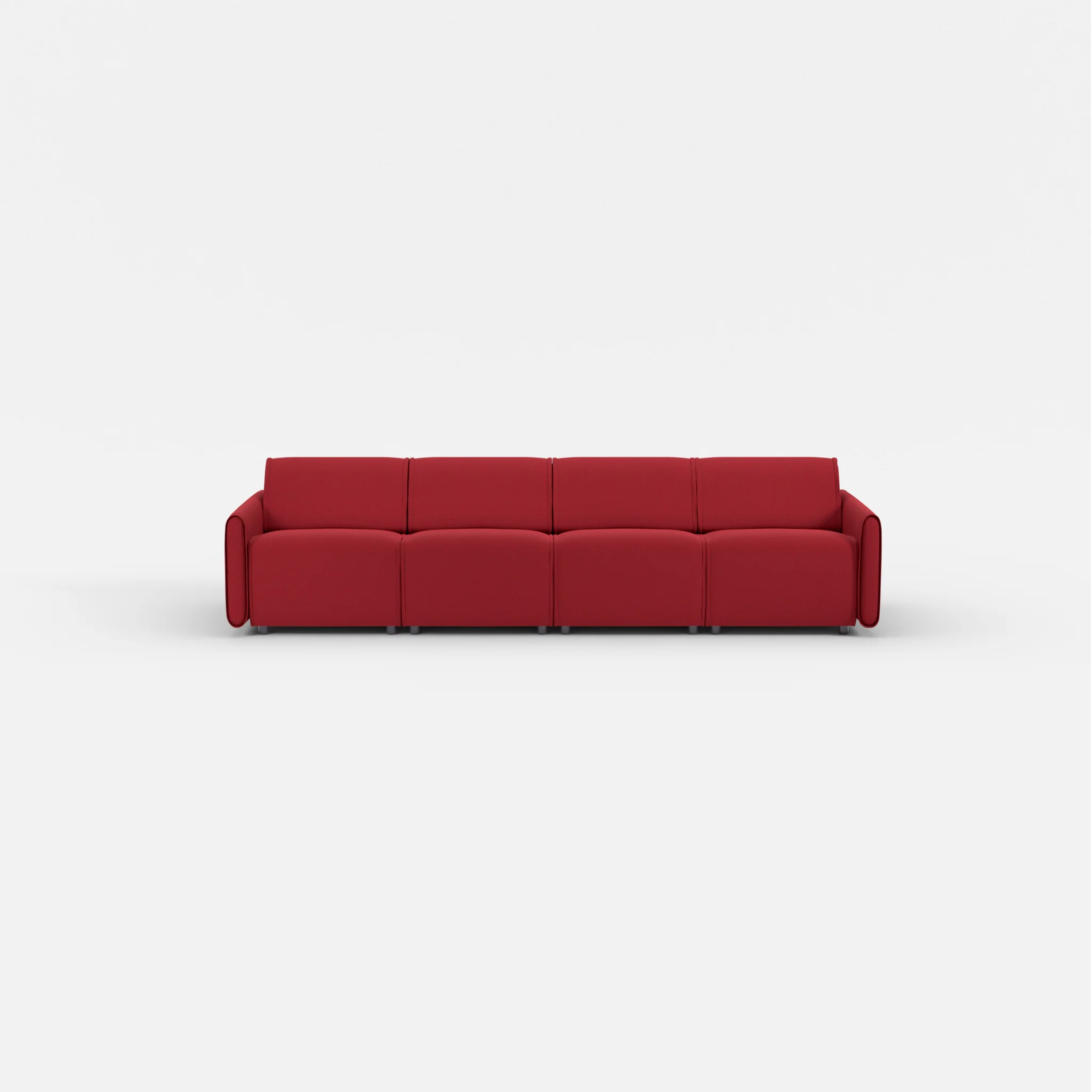 4 Sitzer Sofa Belleform mit schmaler Armlehne 1 dama0053 in Rot von vorne