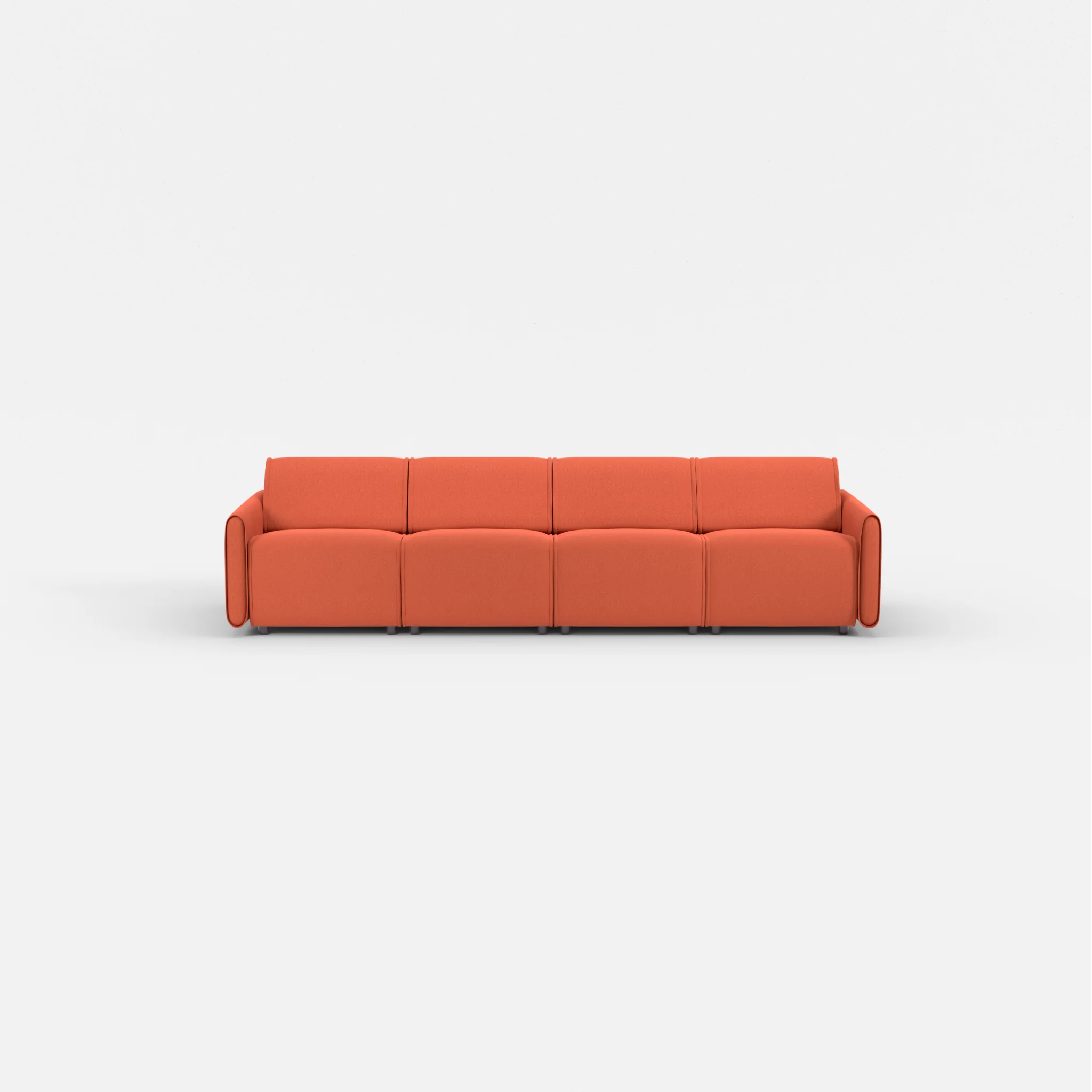 4 Sitzer Sofa Belleform mit schmaler Armlehne 1 dama0062 in Orange von vorne