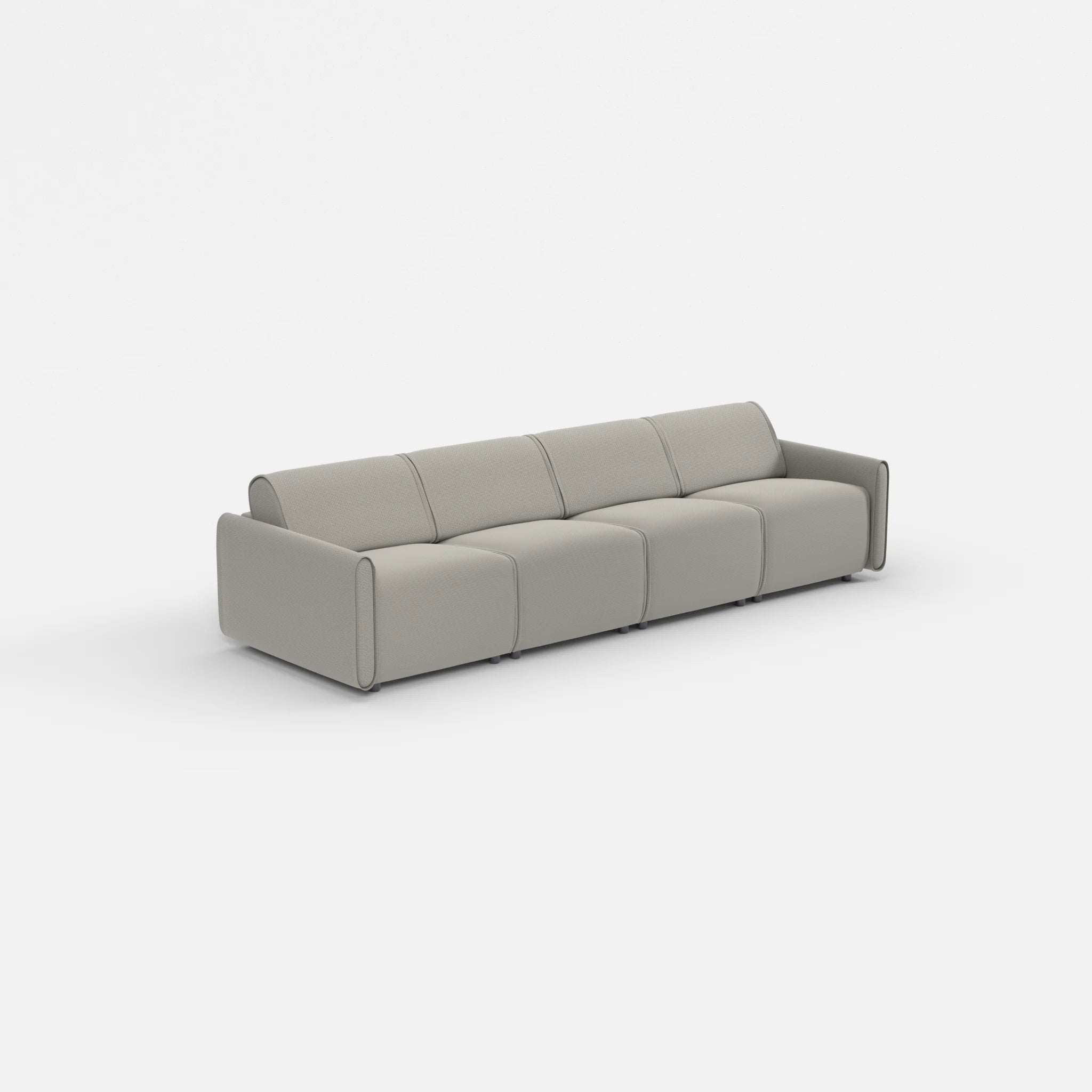 4 Sitzer Sofa Belleform mit schmaler Armlehne 1 nabucco1003 in Hellgrau von der Seite