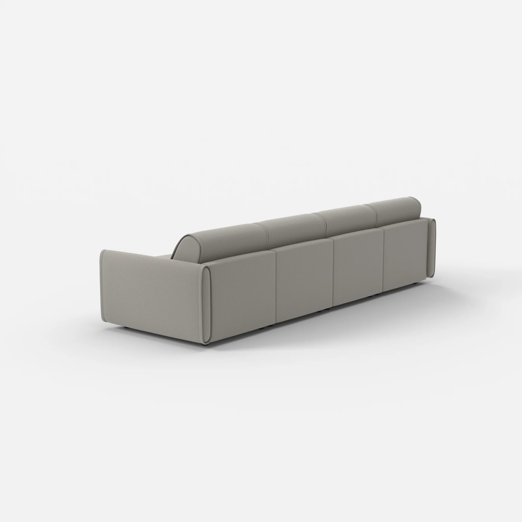 4 Sitzer Sofa Belleform mit schmaler Armlehne 1 nabucco1003 in Hellgrau von hinten
