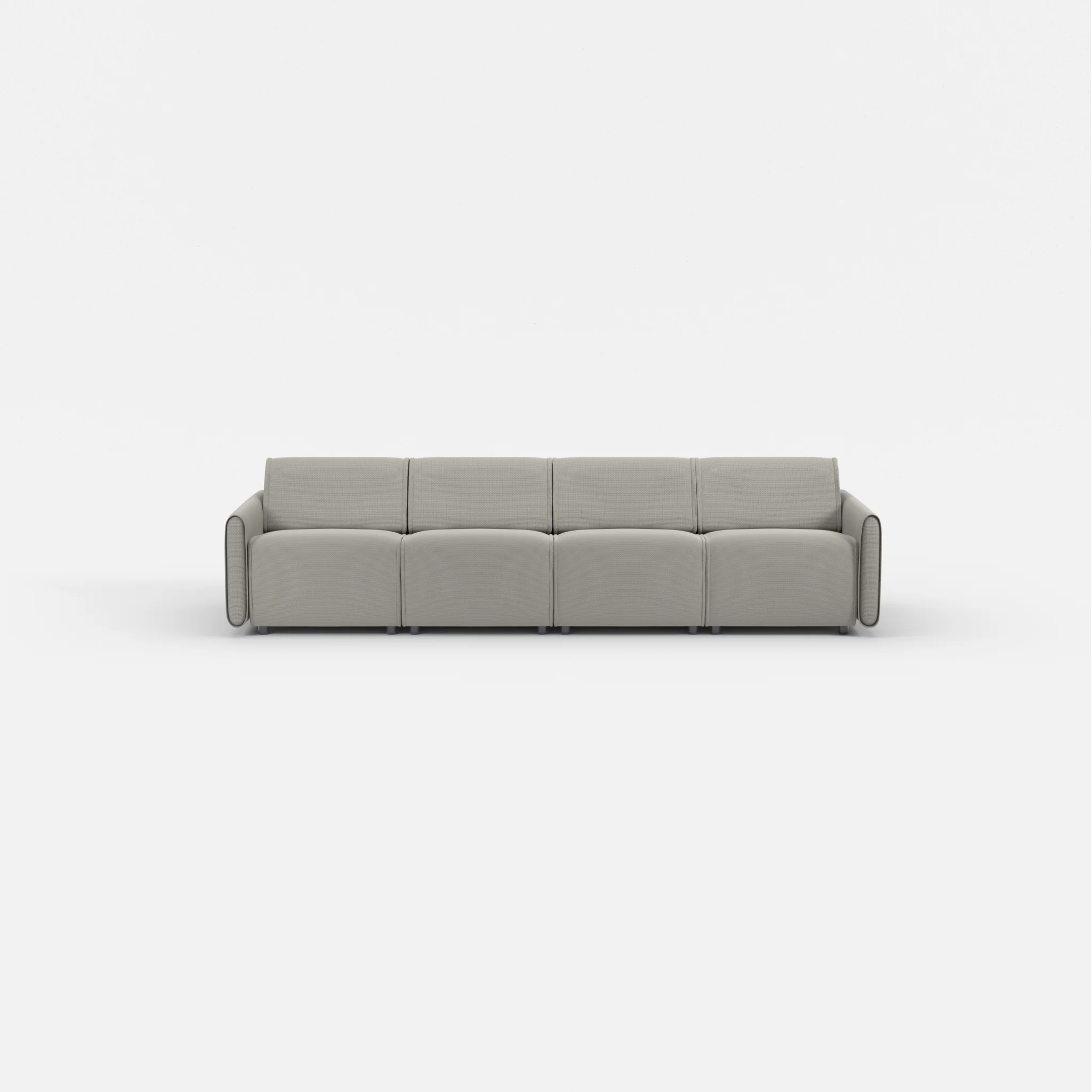 4 Sitzer Sofa Belleform mit schmaler Armlehne 1 nabucco1003 in Hellgrau von vorne