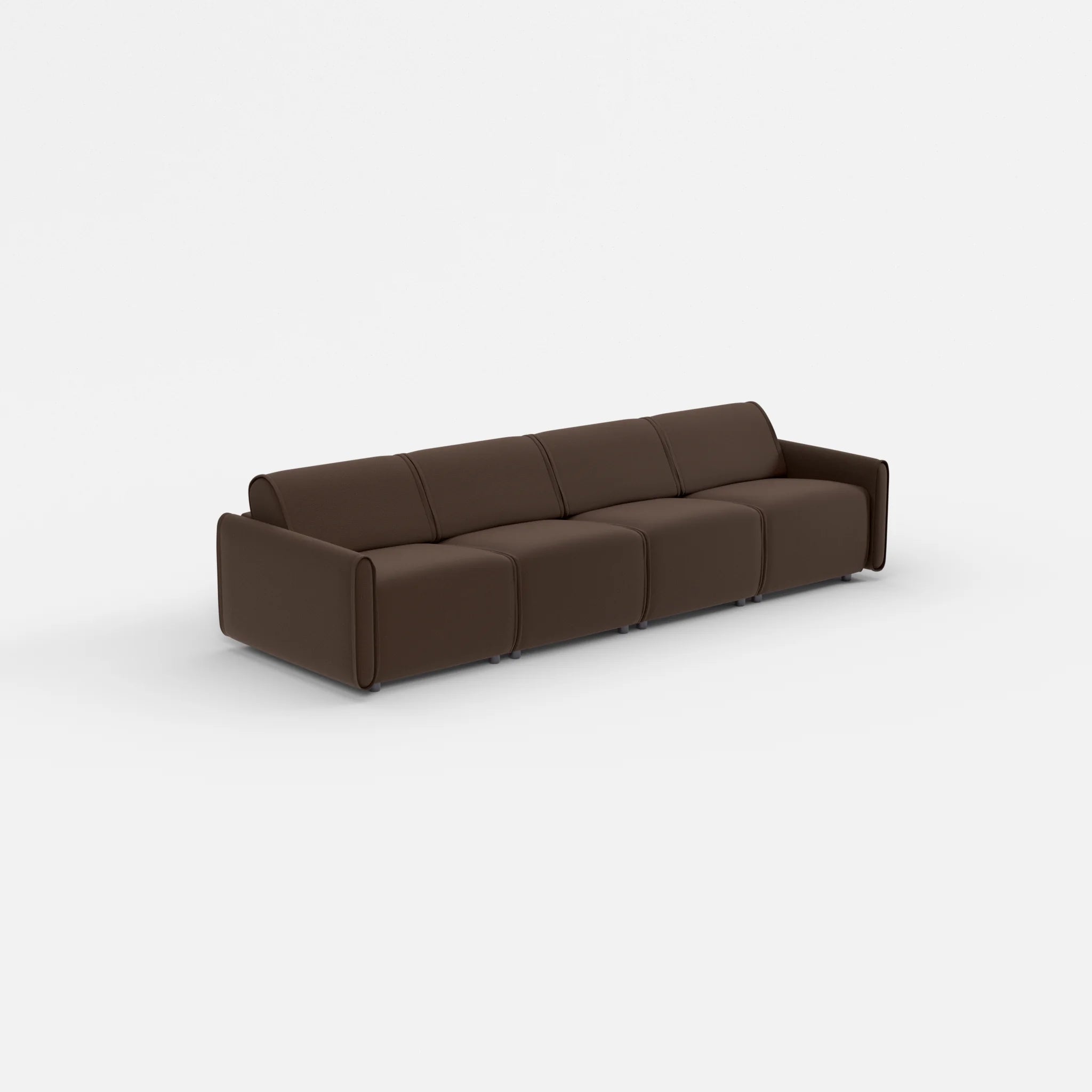 4 Sitzer Sofa Belleform mit schmaler Armlehne 1 nabucco2022 in Dunkelbraun von der Seite