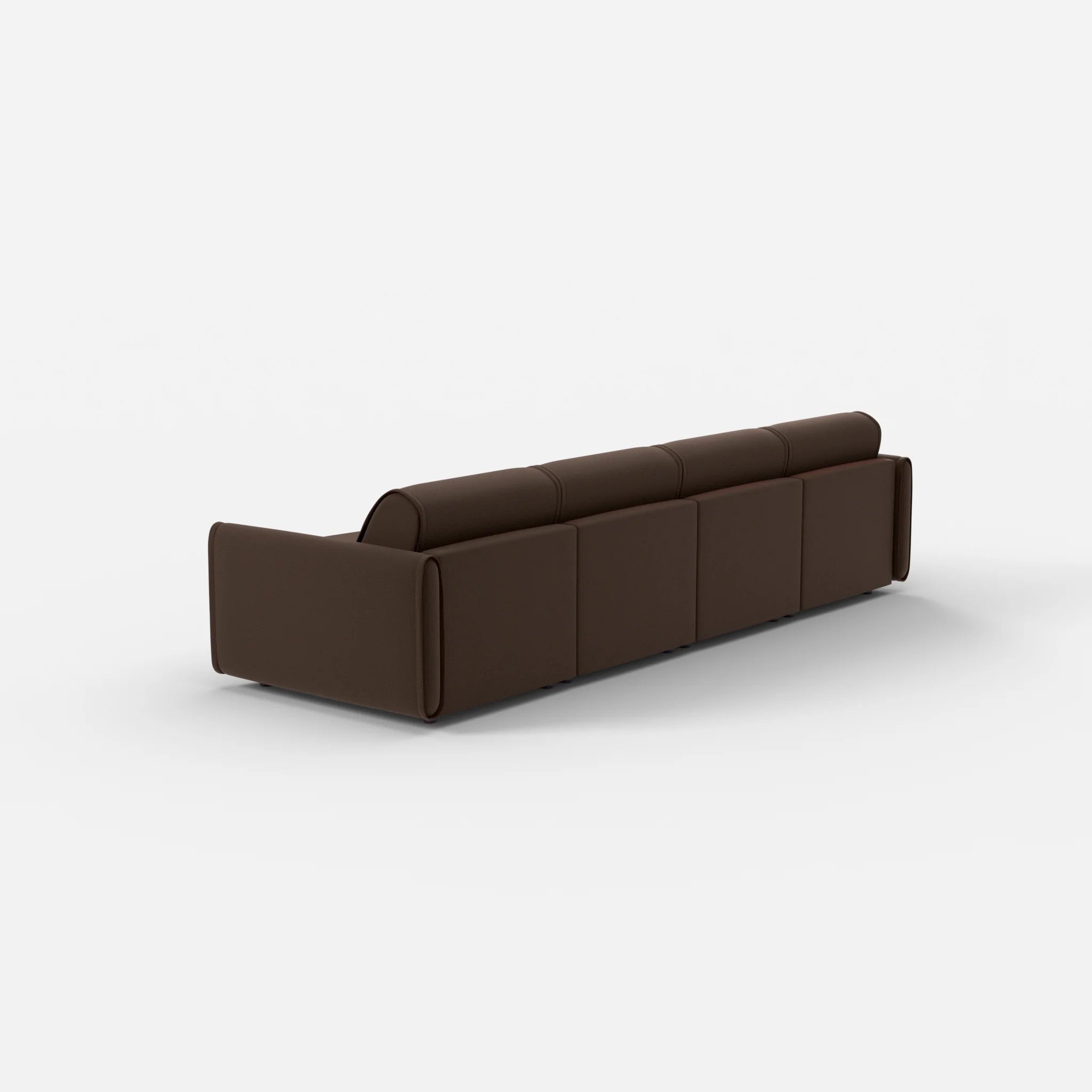 4 Sitzer Sofa Belleform mit schmaler Armlehne 1 nabucco2022 in Dunkelbraun von hinten