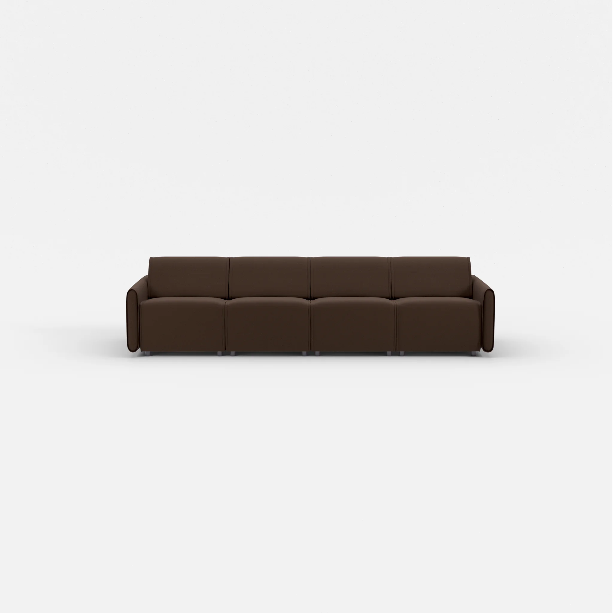 4 Sitzer Sofa Belleform mit schmaler Armlehne 1 nabucco2022 in Dunkelbraun von vorne