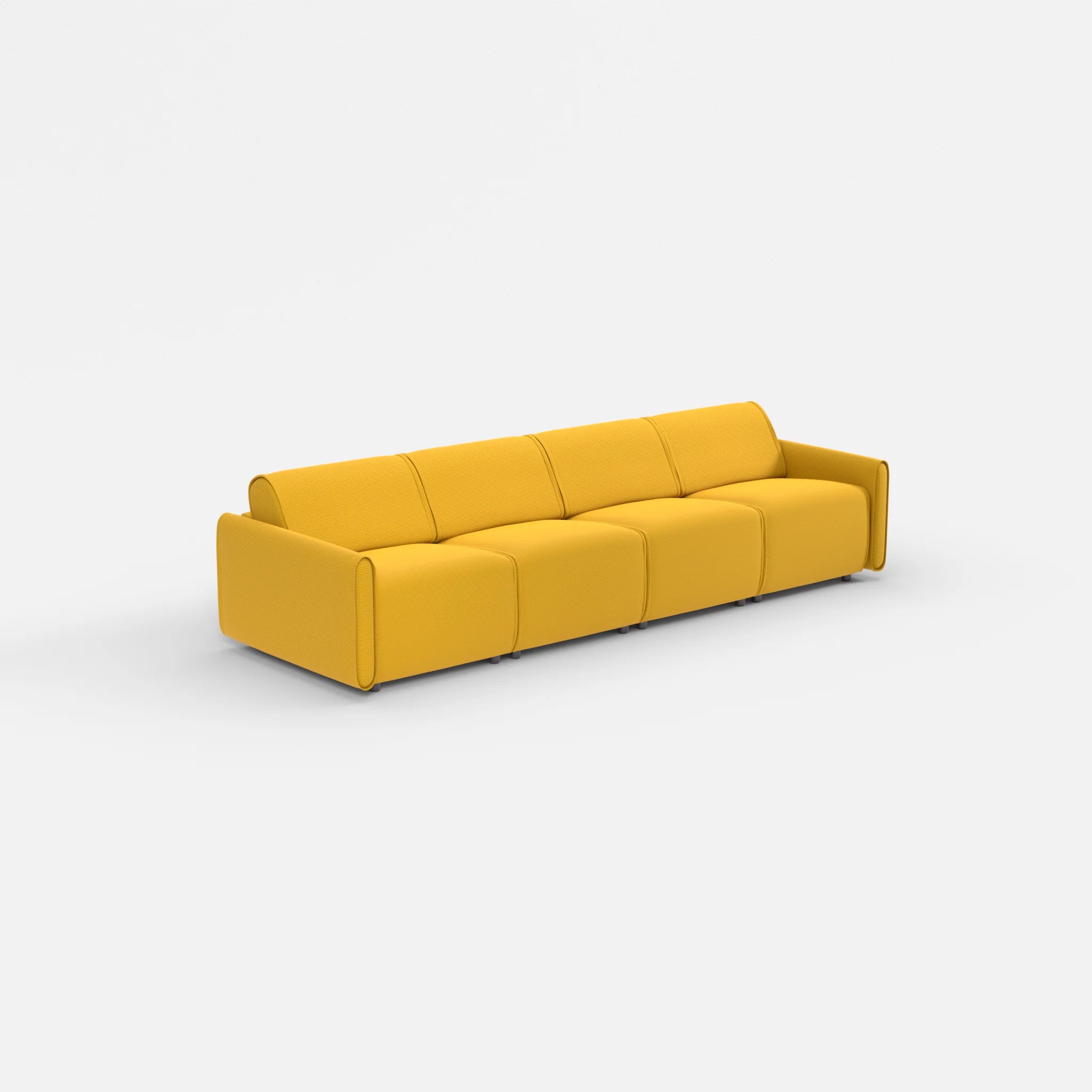 4 Sitzer Sofa Belleform mit schmaler Armlehne 1 nabucco3019 in Curry von der Seite