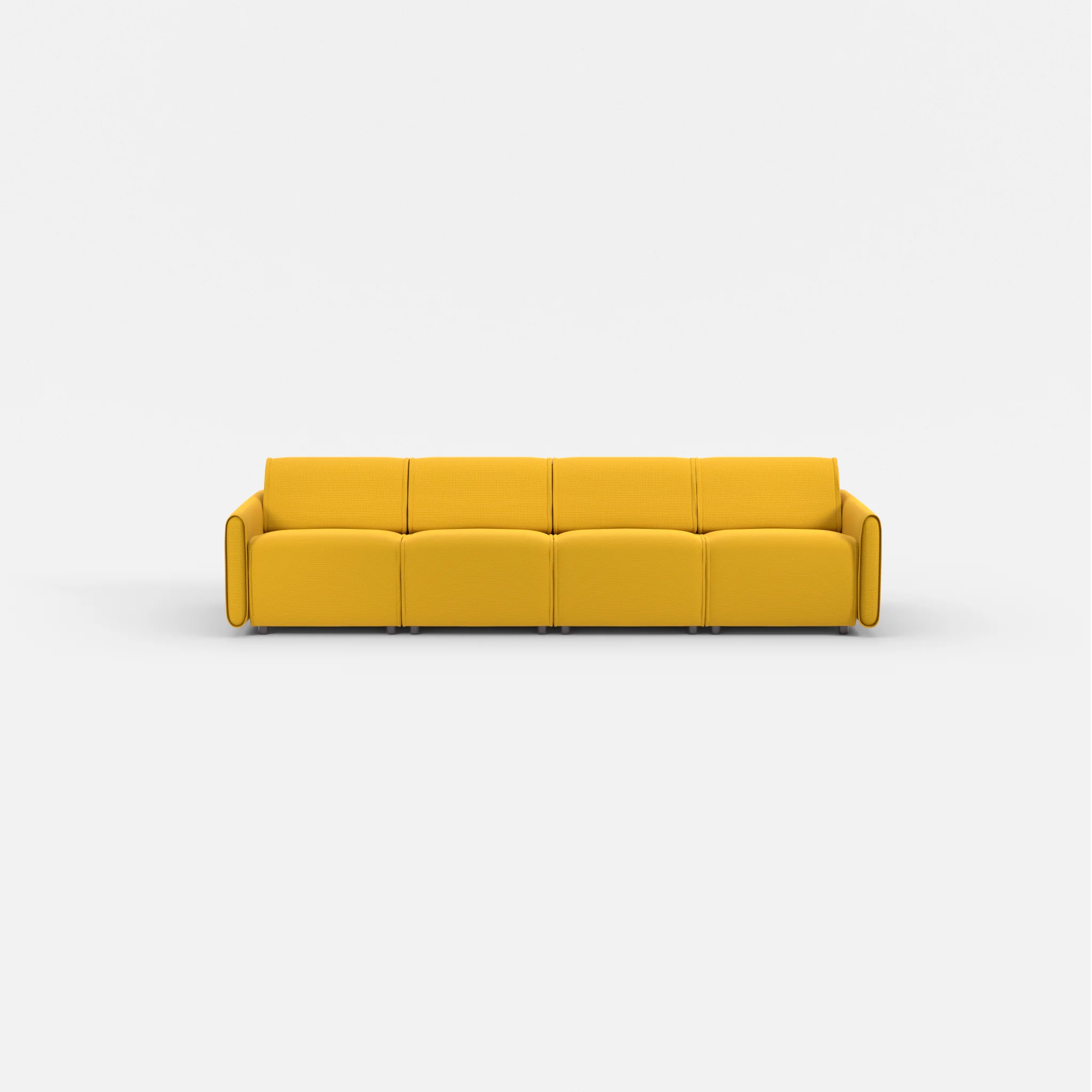 4 Sitzer Sofa Belleform mit schmaler Armlehne 1 nabucco3019 in Curry von vorne