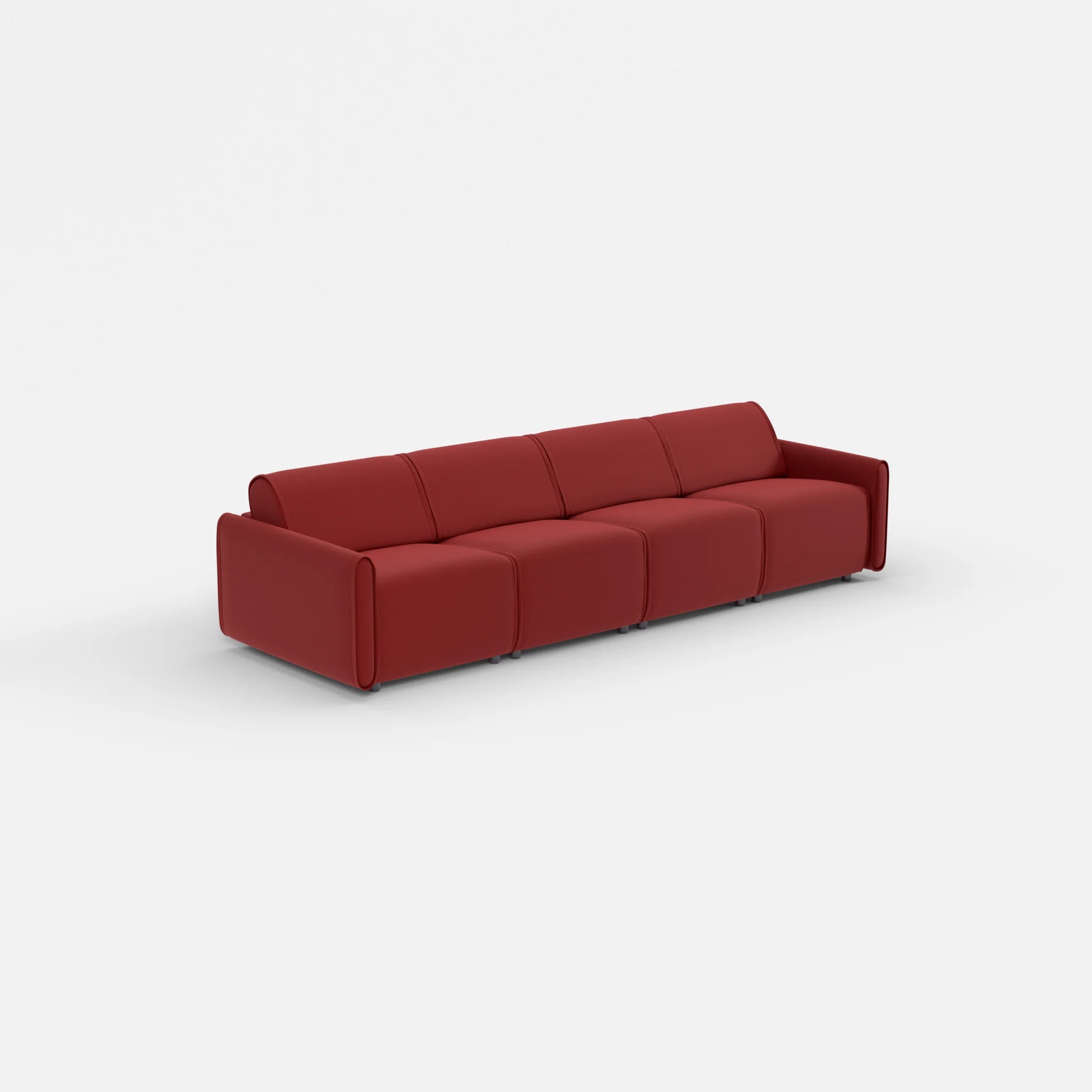 4 Sitzer Sofa Belleform mit schmaler Armlehne 1 nabucco4021 in Rot von der Seite
