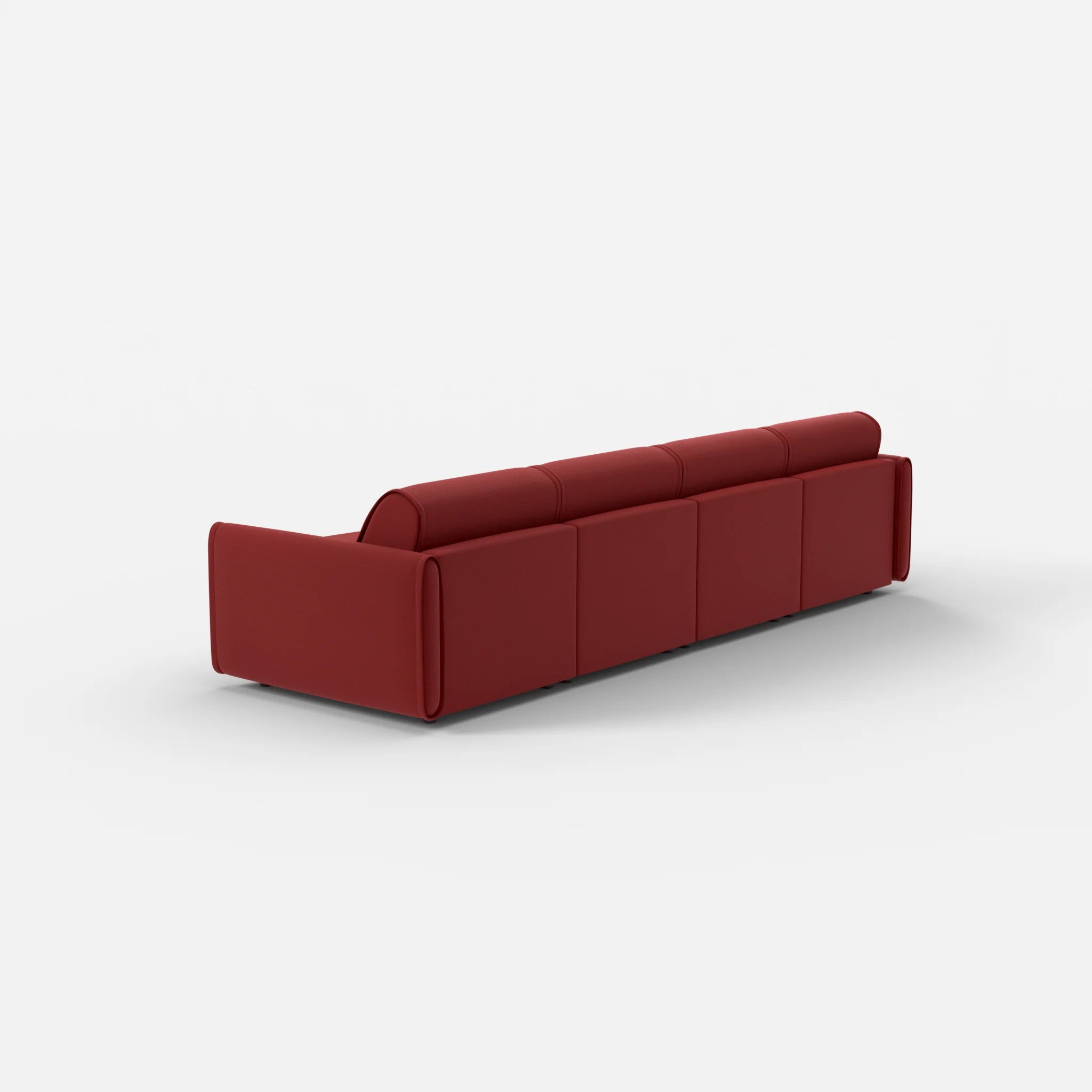 4 Sitzer Sofa Belleform mit schmaler Armlehne 1 nabucco4021 in Rot von hinten