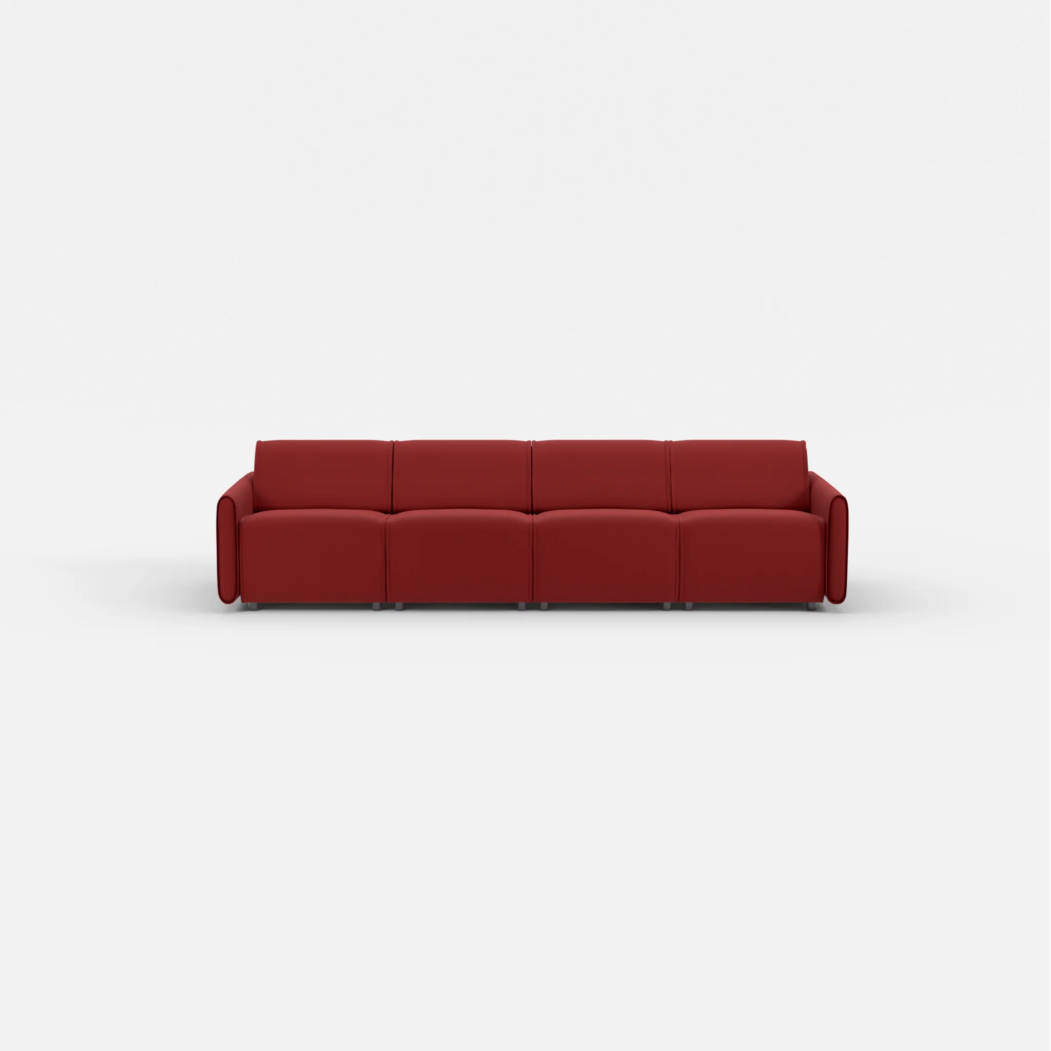 4 Sitzer Sofa Belleform mit schmaler Armlehne 1 nabucco4021 in Rot von vorne