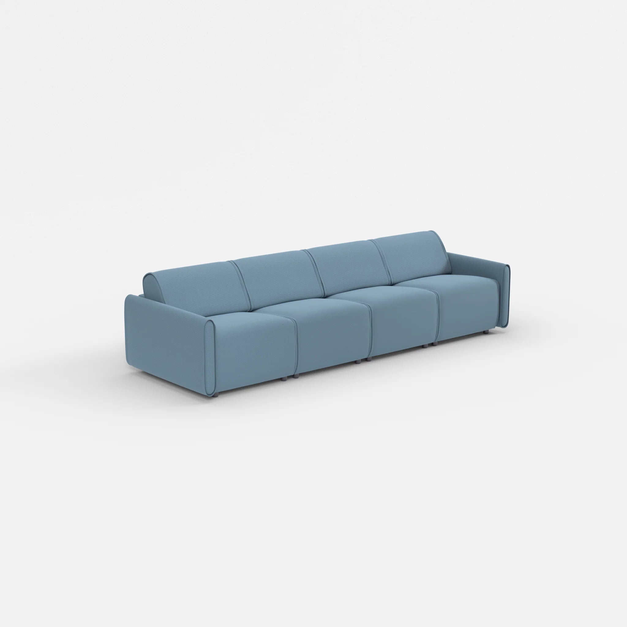 4 Sitzer Sofa Belleform mit schmaler Armlehne 1 nabucco6043 in Blau von der Seite
