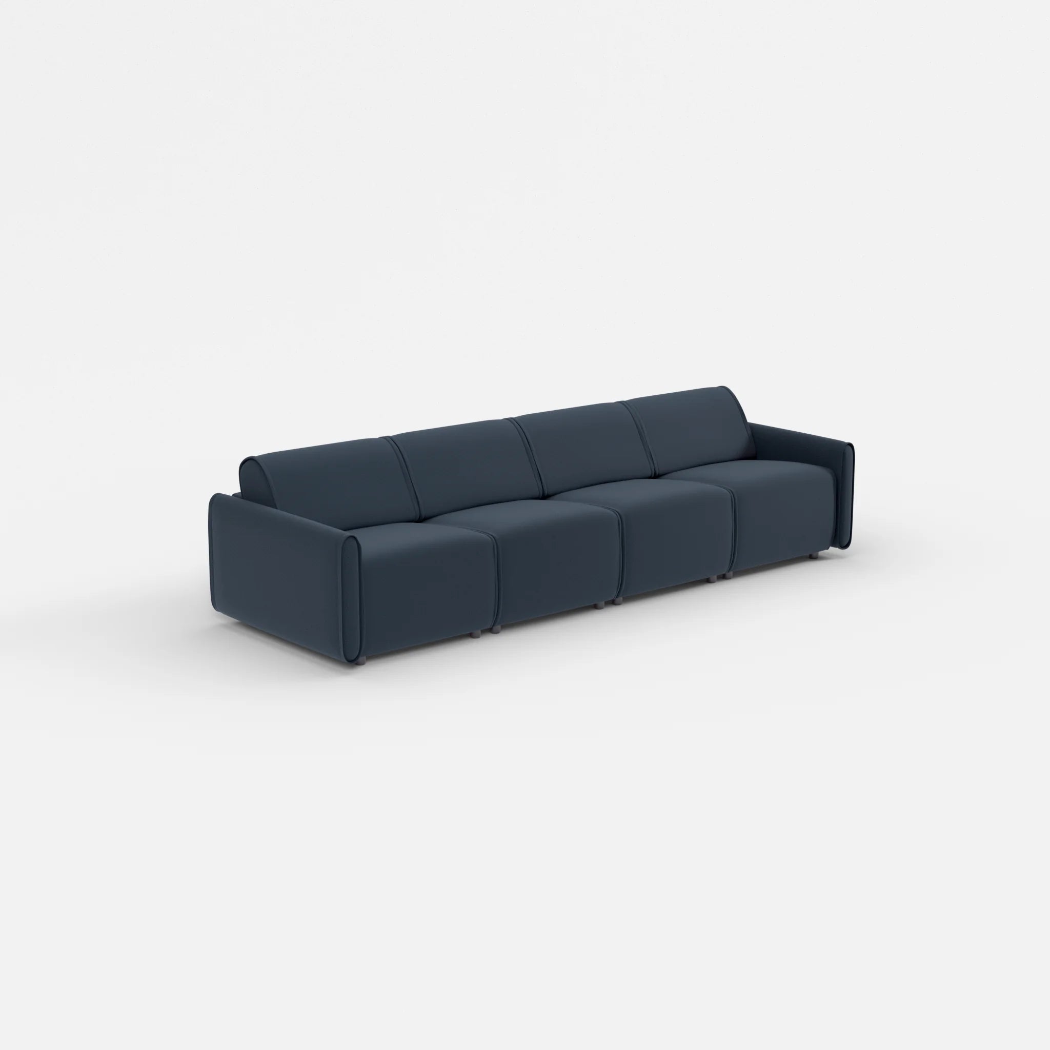 4 Sitzer Sofa Belleform mit schmaler Armlehne 1 nabucco6098 in Dunkelblau von der Seite