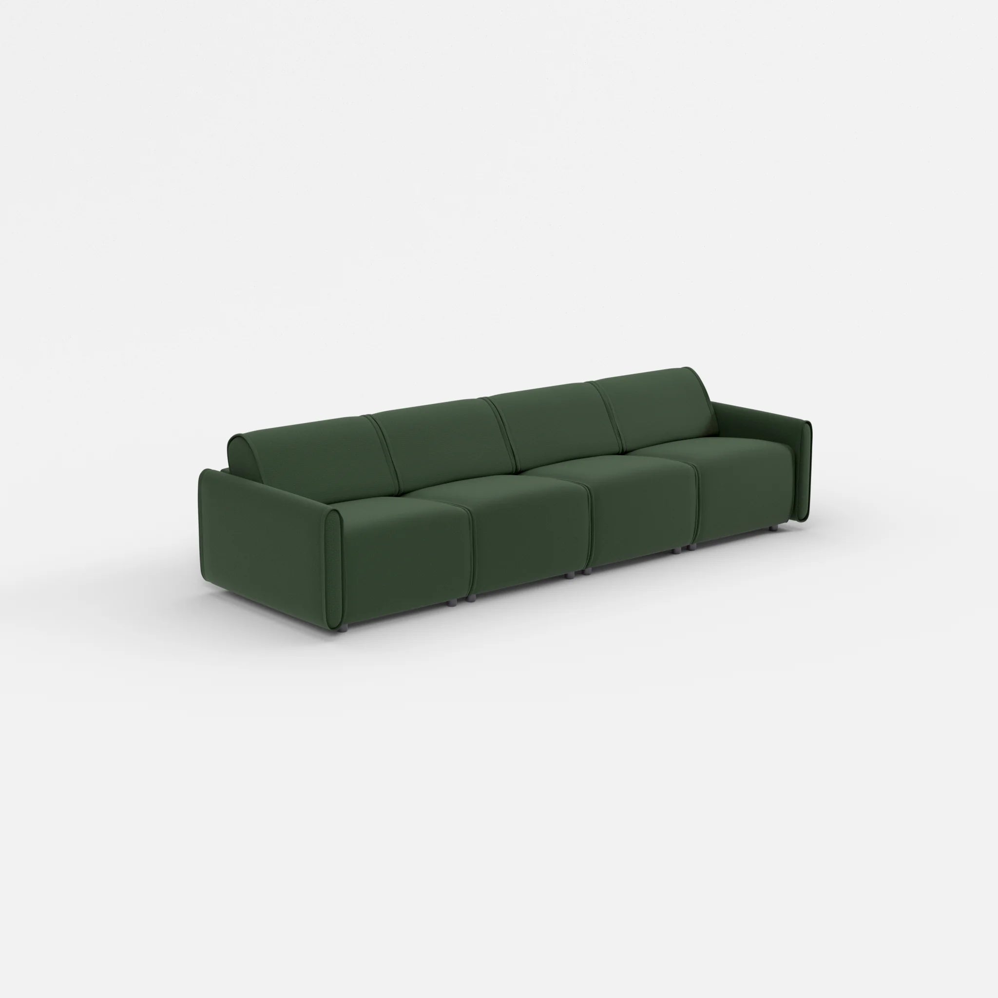 4 Sitzer Sofa Belleform mit schmaler Armlehne 1 nabucco7029 in Dunkelgrün von der Seite