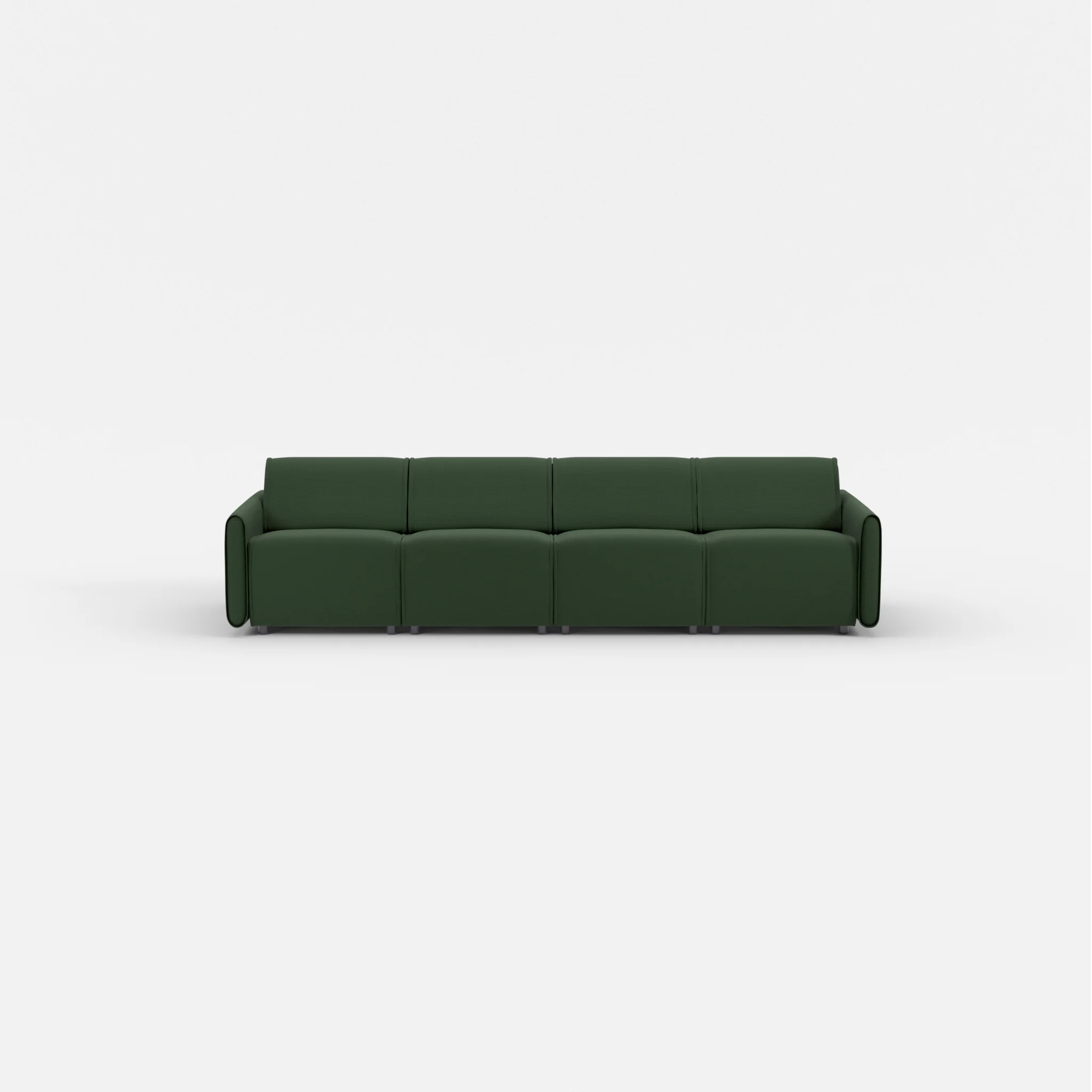 4 Sitzer Sofa Belleform mit schmaler Armlehne 1 nabucco7029 in Dunkelgrün von vorne