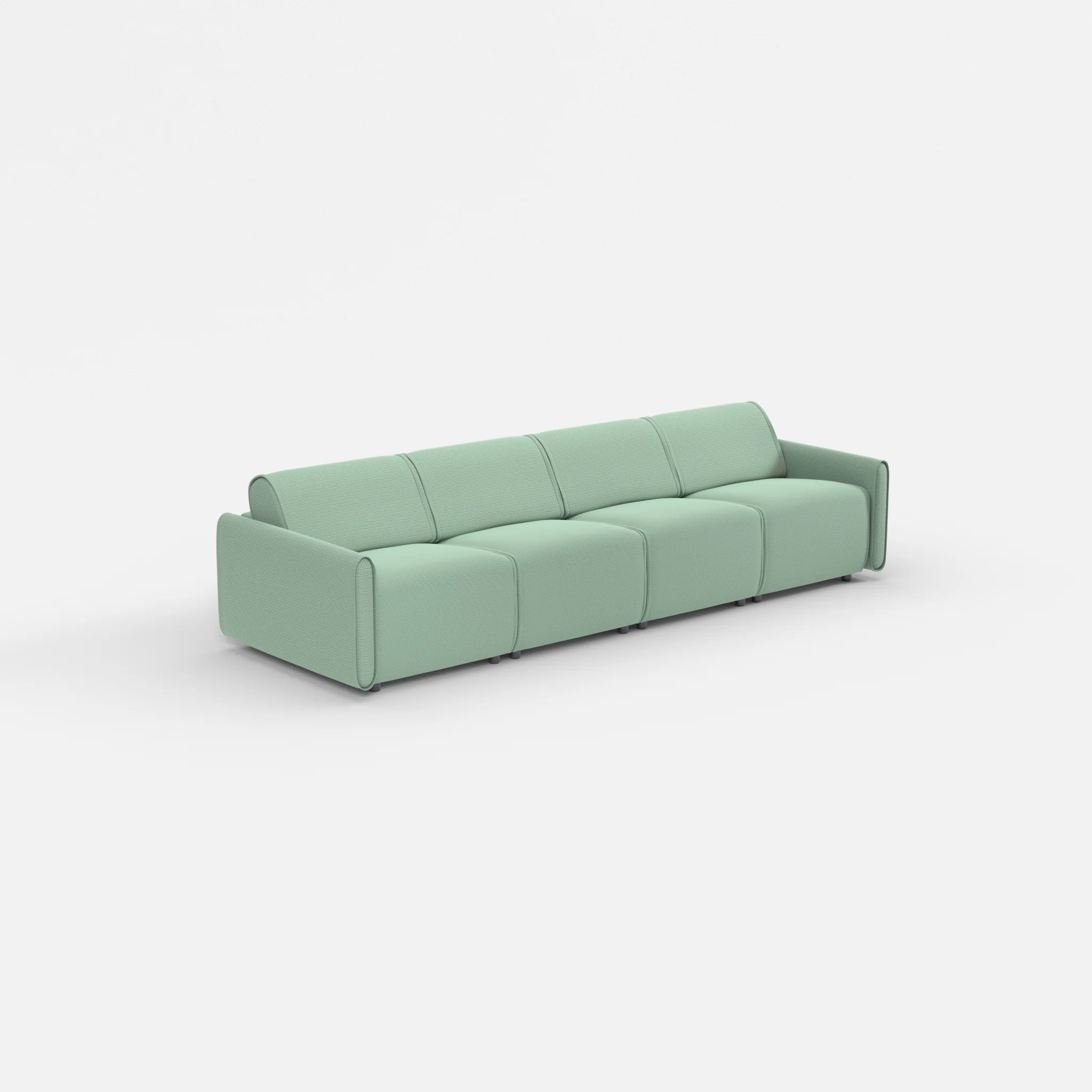 4 Sitzer Sofa Belleform mit schmaler Armlehne 1 nabucco7030 in Türkis von der Seite
