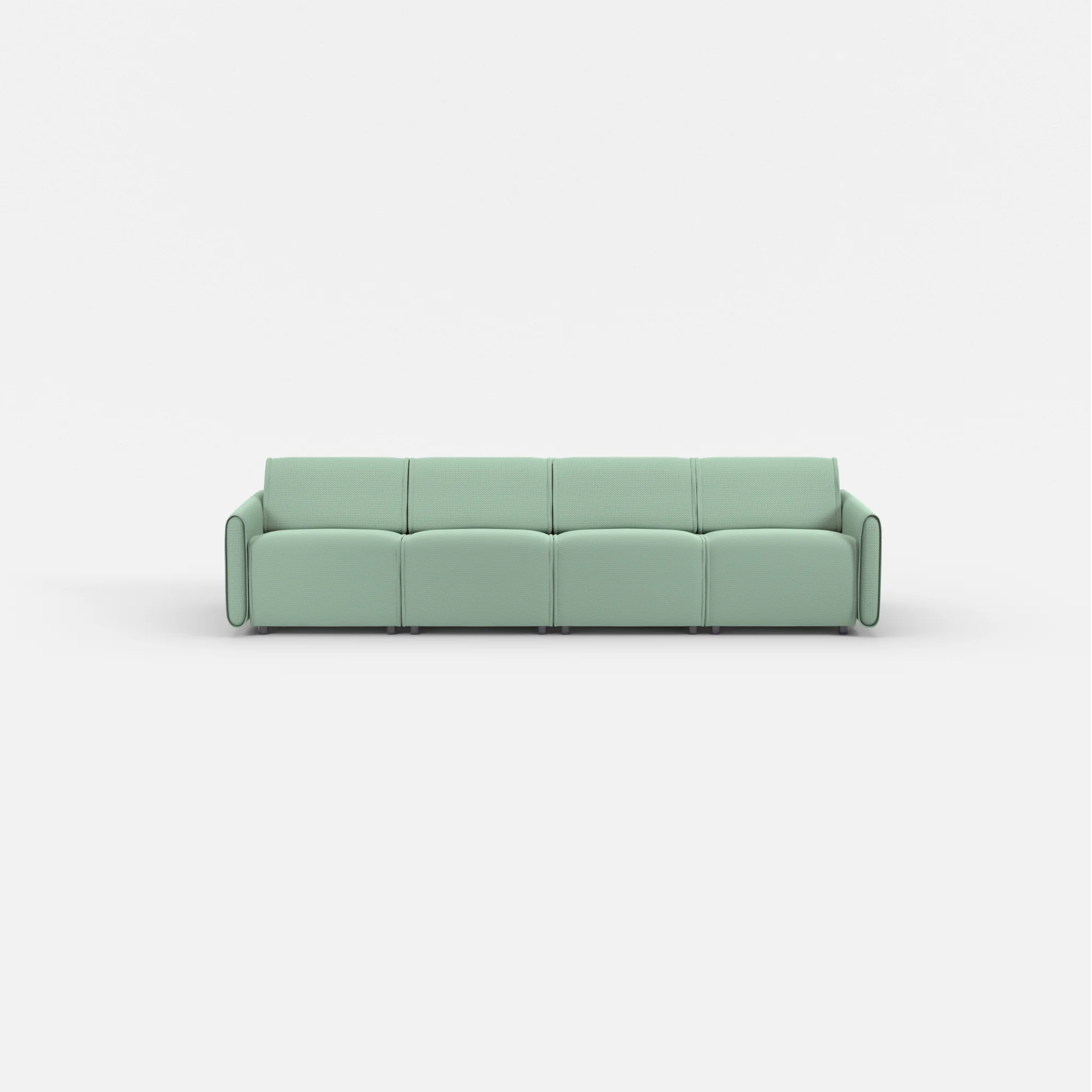 4 Sitzer Sofa Belleform mit schmaler Armlehne 1 nabucco7030 in Türkis von vorne