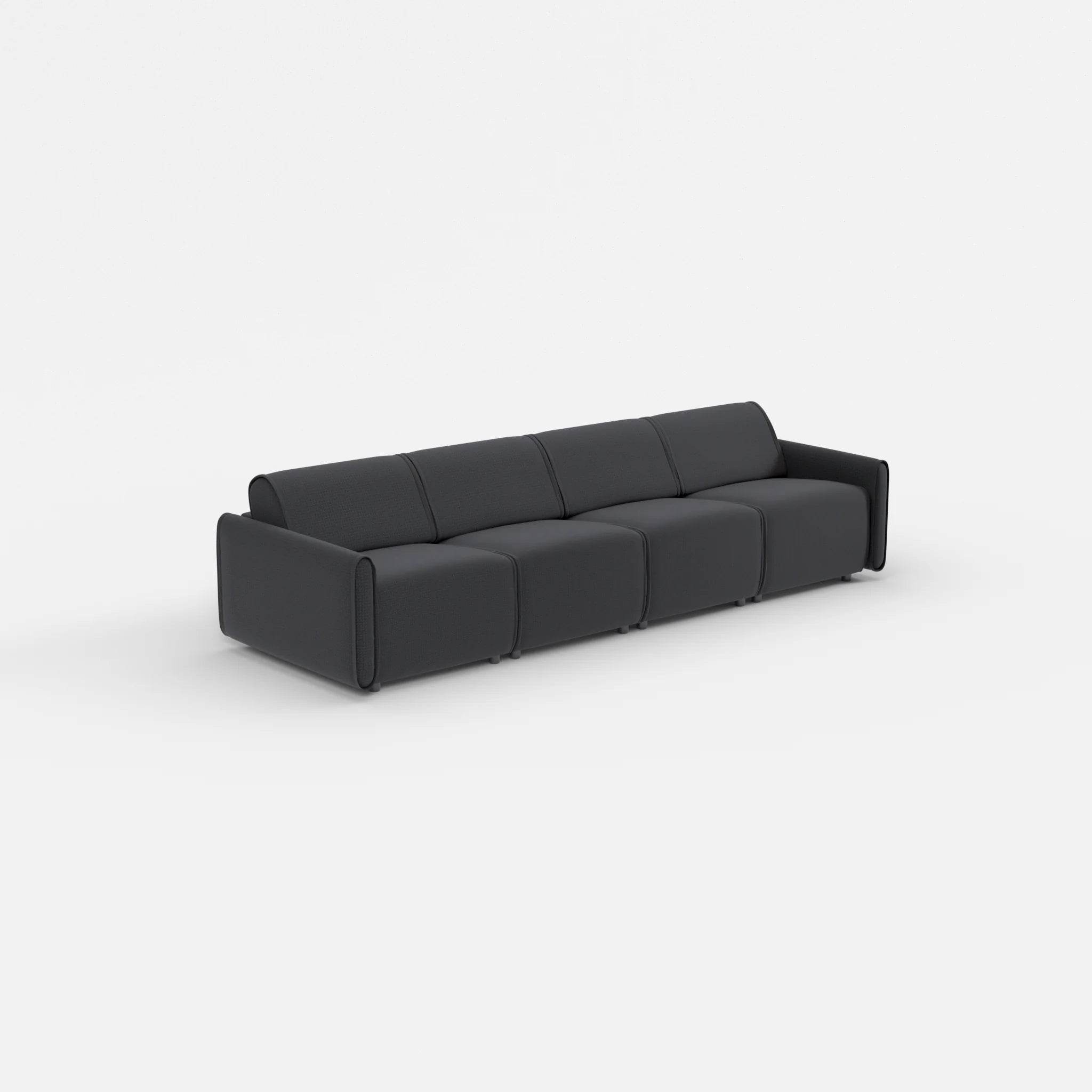 4 Sitzer Sofa Belleform mit schmaler Armlehne 1 nabucco8019 in Anthrazit von der Seite