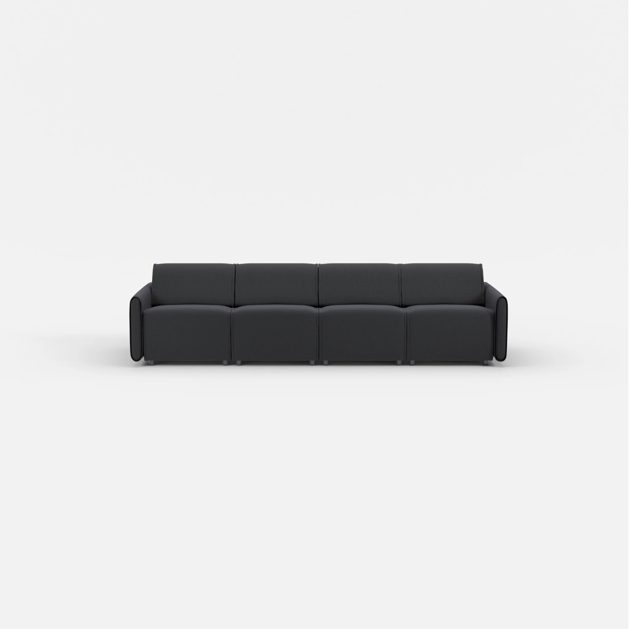 4 Sitzer Sofa Belleform mit schmaler Armlehne 1 nabucco8019 in Anthrazit von vorne