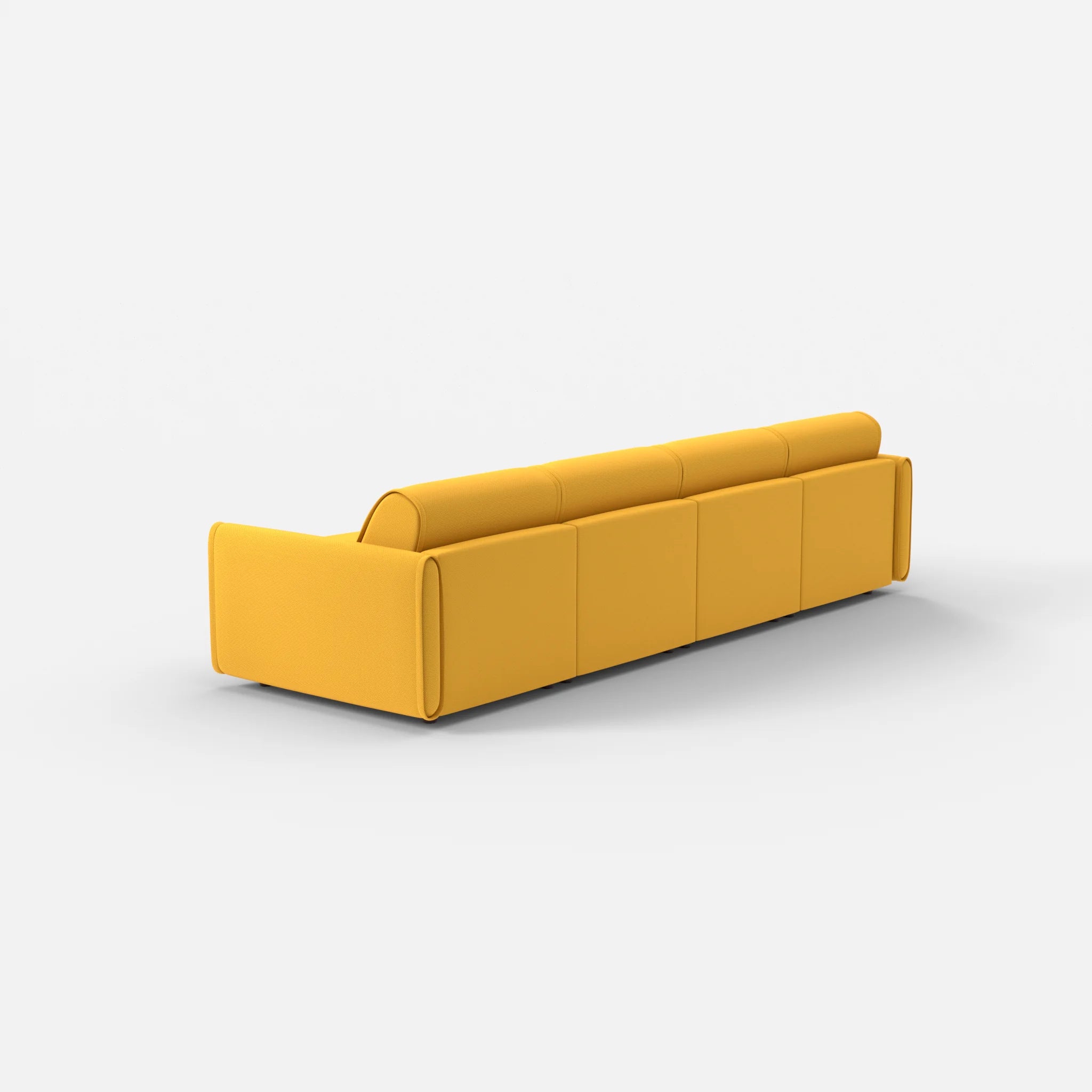 4 Sitzer Sofa Belleform mit schmaler Armlehne 1 novumcurry in Curry von hinten