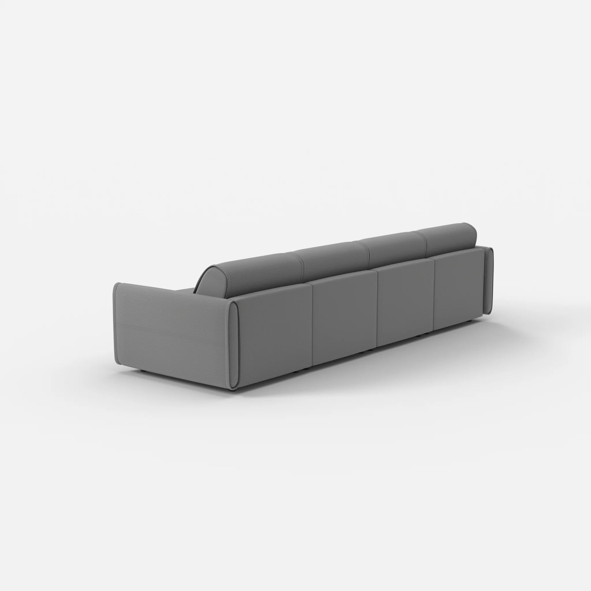 4 Sitzer Sofa Belleform mit schmaler Armlehne 1 novumkies in Mittelgrau von hinten