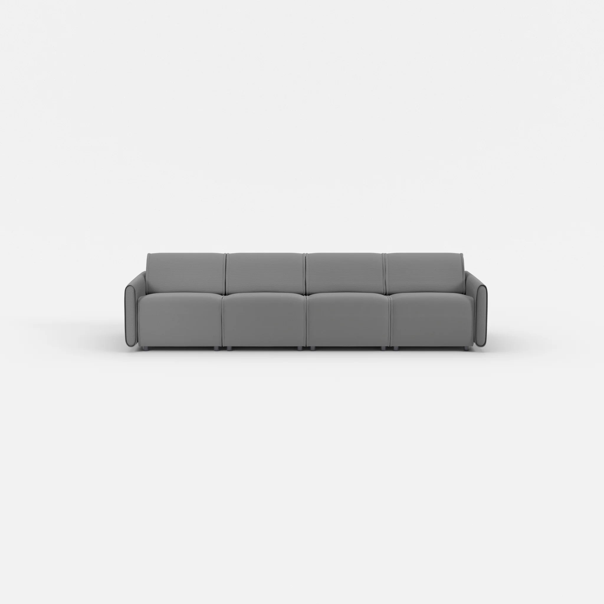 4 Sitzer Sofa Belleform mit schmaler Armlehne 1 novumkies in Mittelgrau von vorne