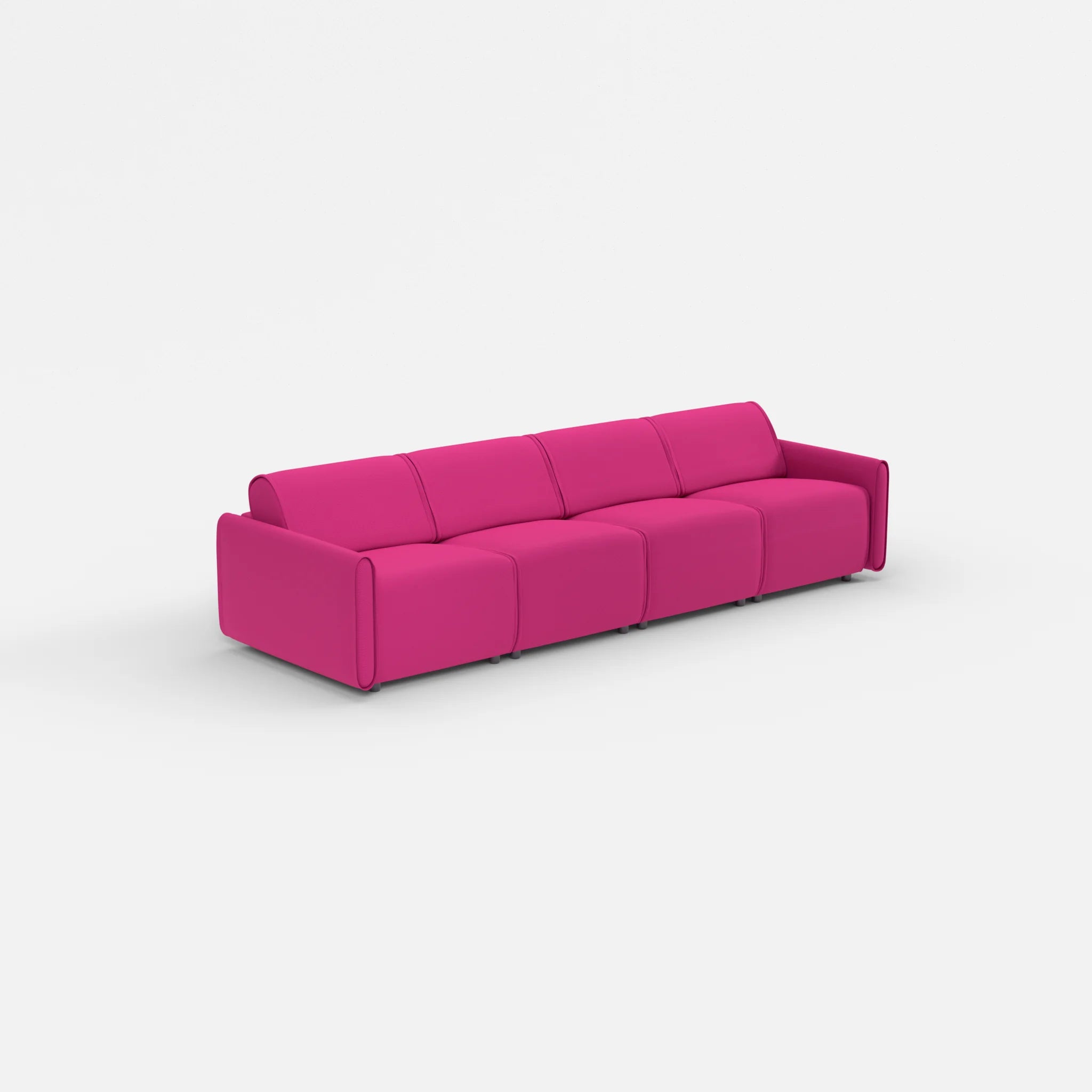 4 Sitzer Sofa Belleform mit schmaler Armlehne 1 novummagenta in Magenta von der Seite