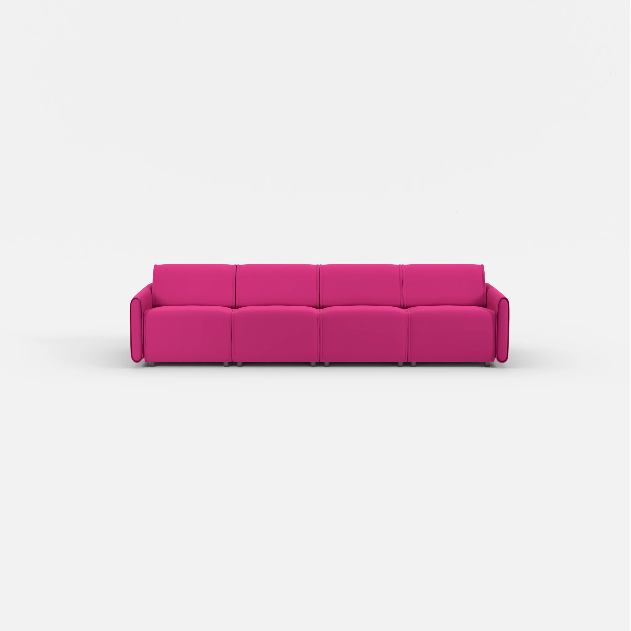 4 Sitzer Sofa Belleform mit schmaler Armlehne 1 novummagenta in Magenta von vorne