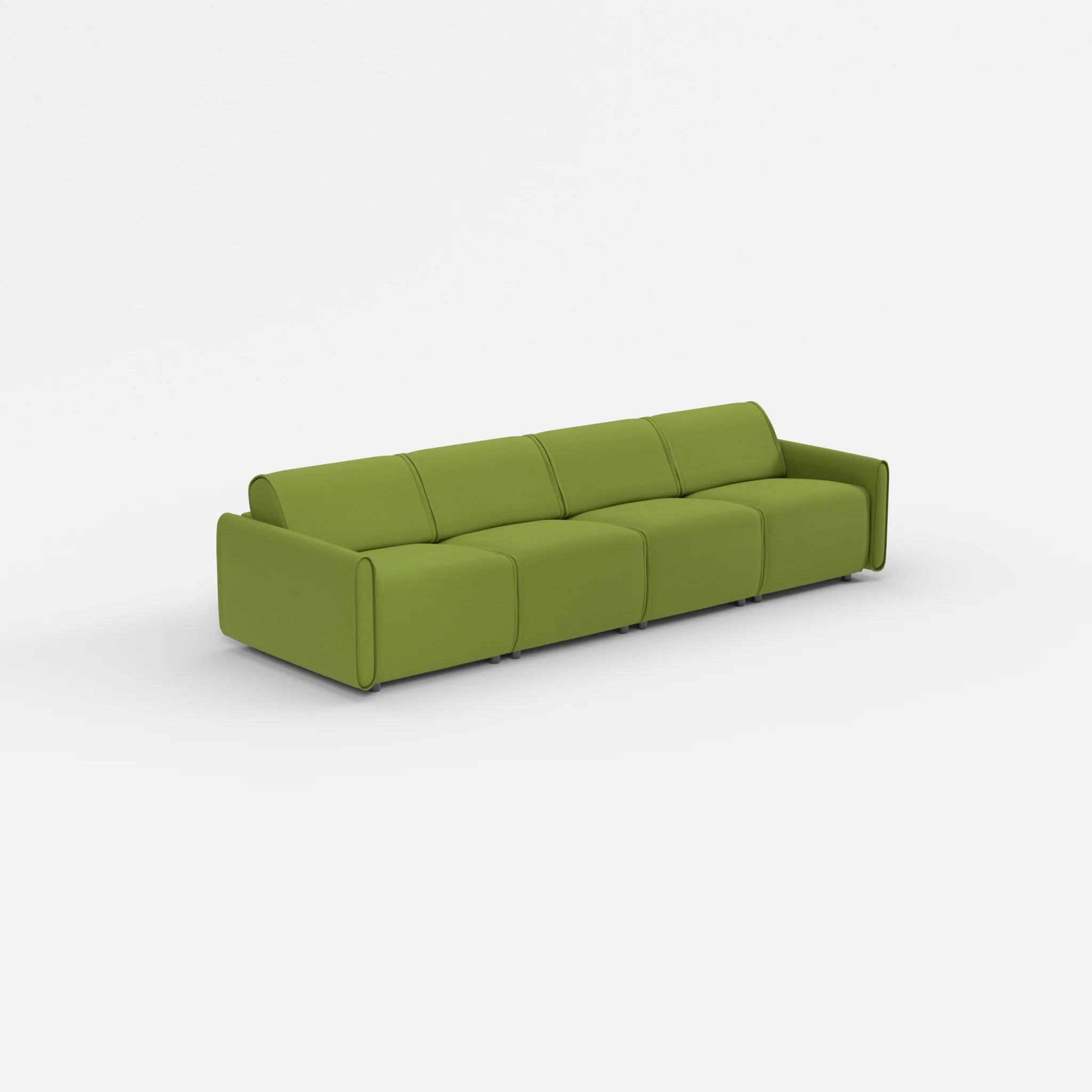 4 Sitzer Sofa Belleform mit schmaler Armlehne 1 novummoss in Grün von der Seite