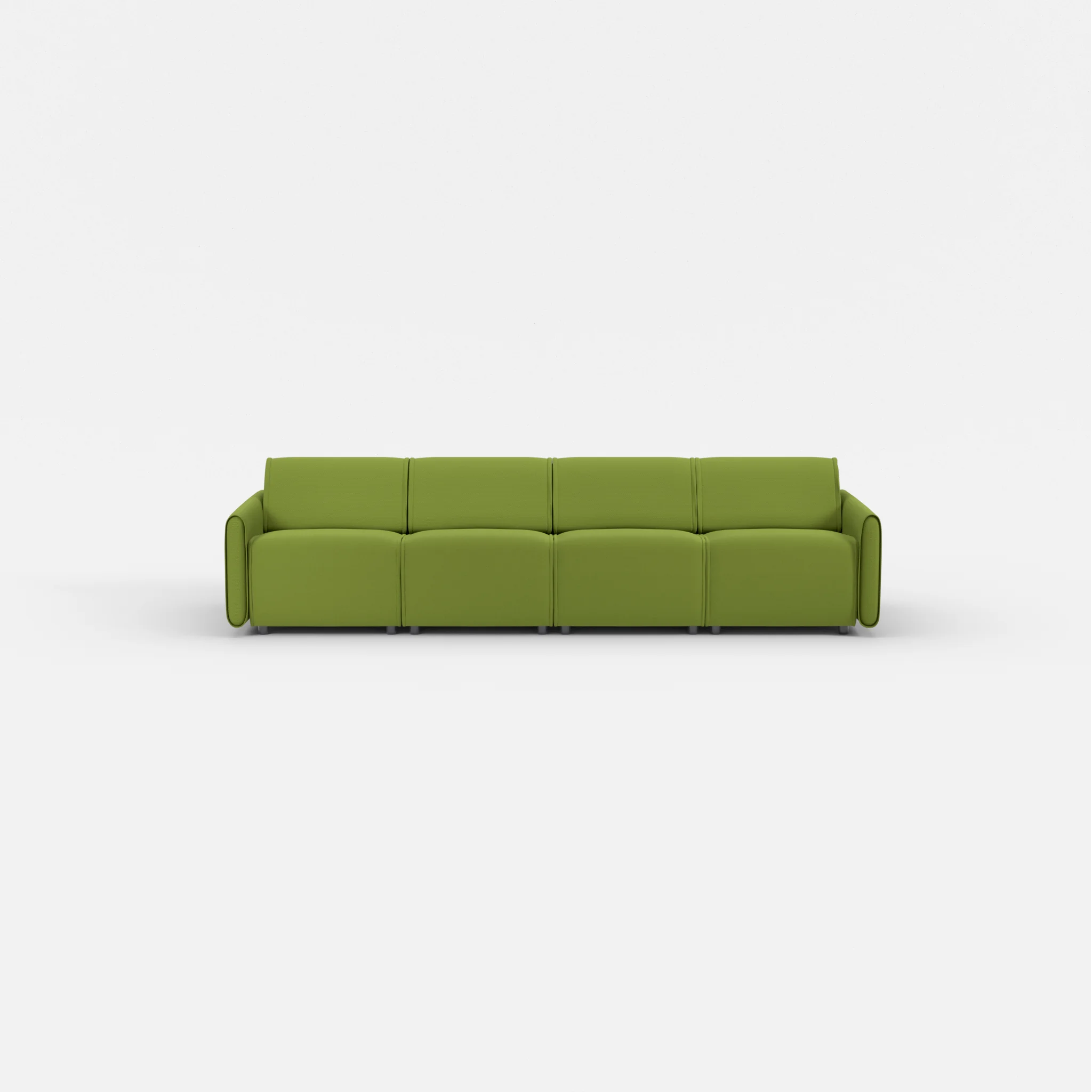 4 Sitzer Sofa Belleform mit schmaler Armlehne 1 novummoss in Grün von vorne