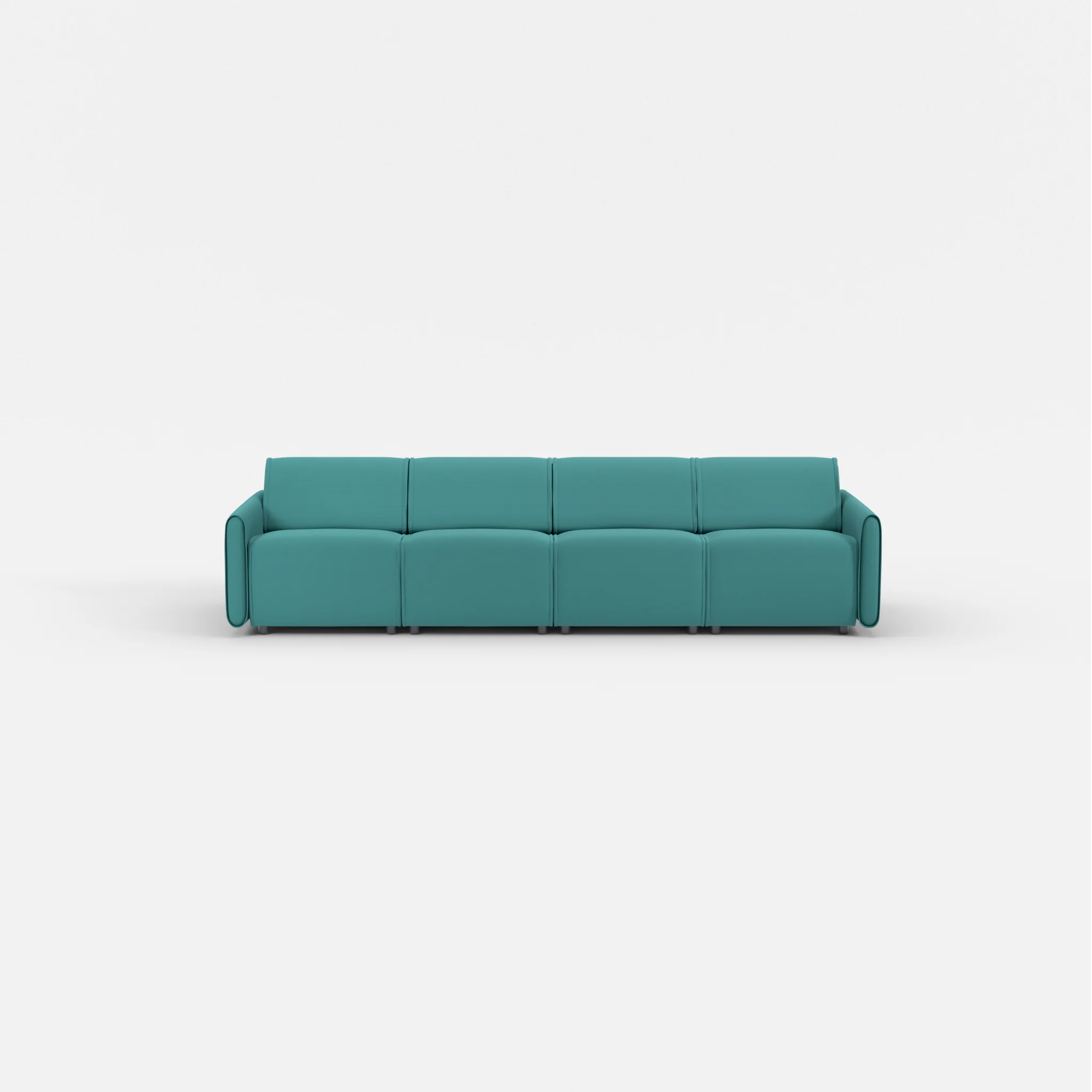 4 Sitzer Sofa Belleform mit schmaler Armlehne 1 novumprisma in Türkis von vorne