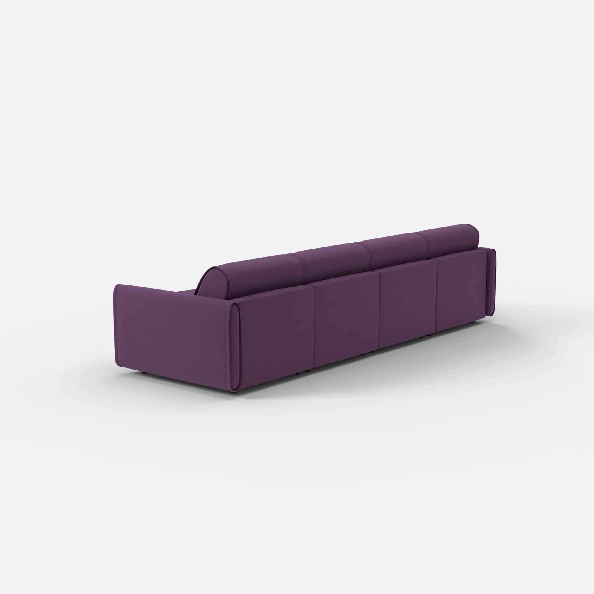 4 Sitzer Sofa Belleform mit schmaler Armlehne 1 novumprune in Violett von hinten