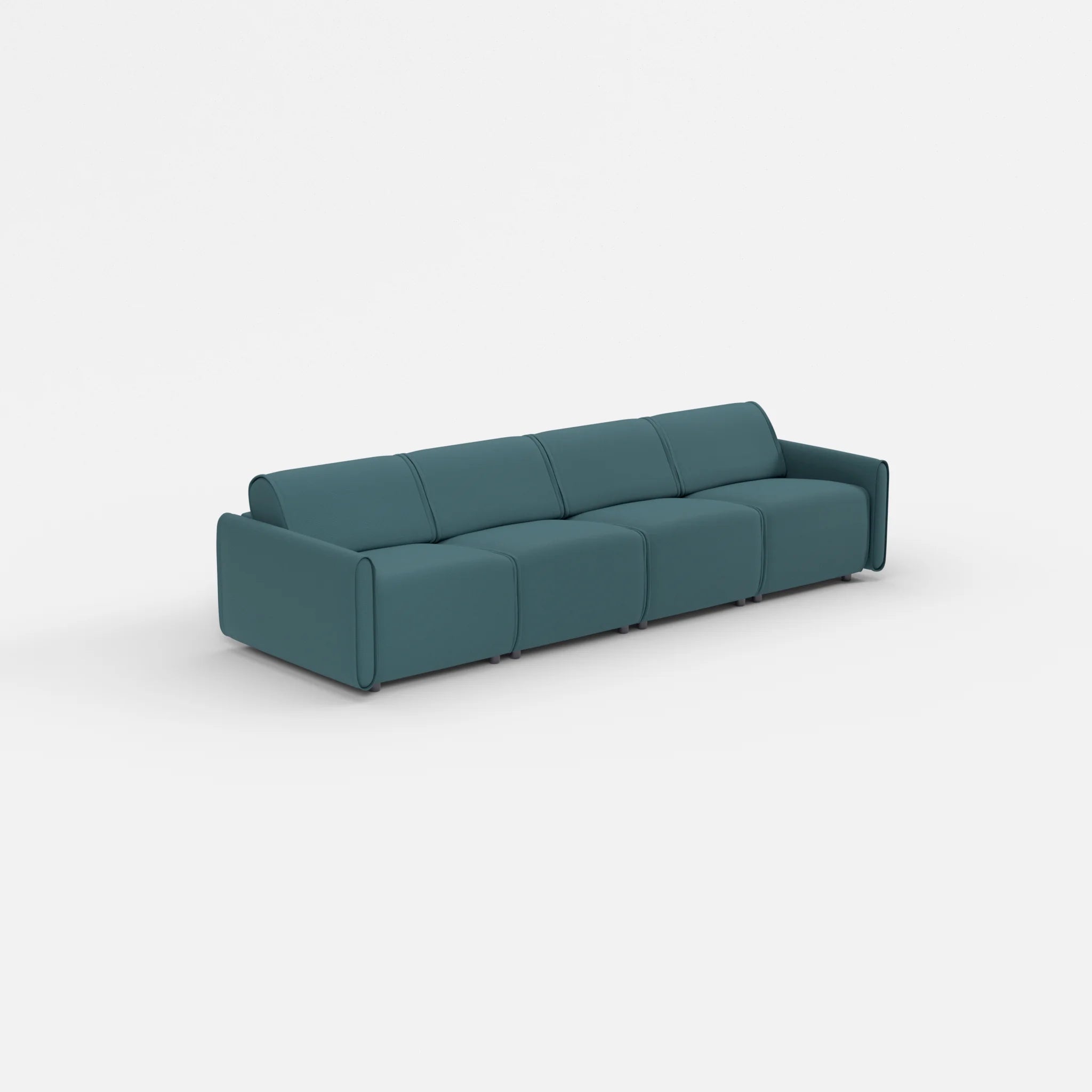 4 Sitzer Sofa Belleform mit schmaler Armlehne 1 novumsamoa in Dunkelblau von der Seite
