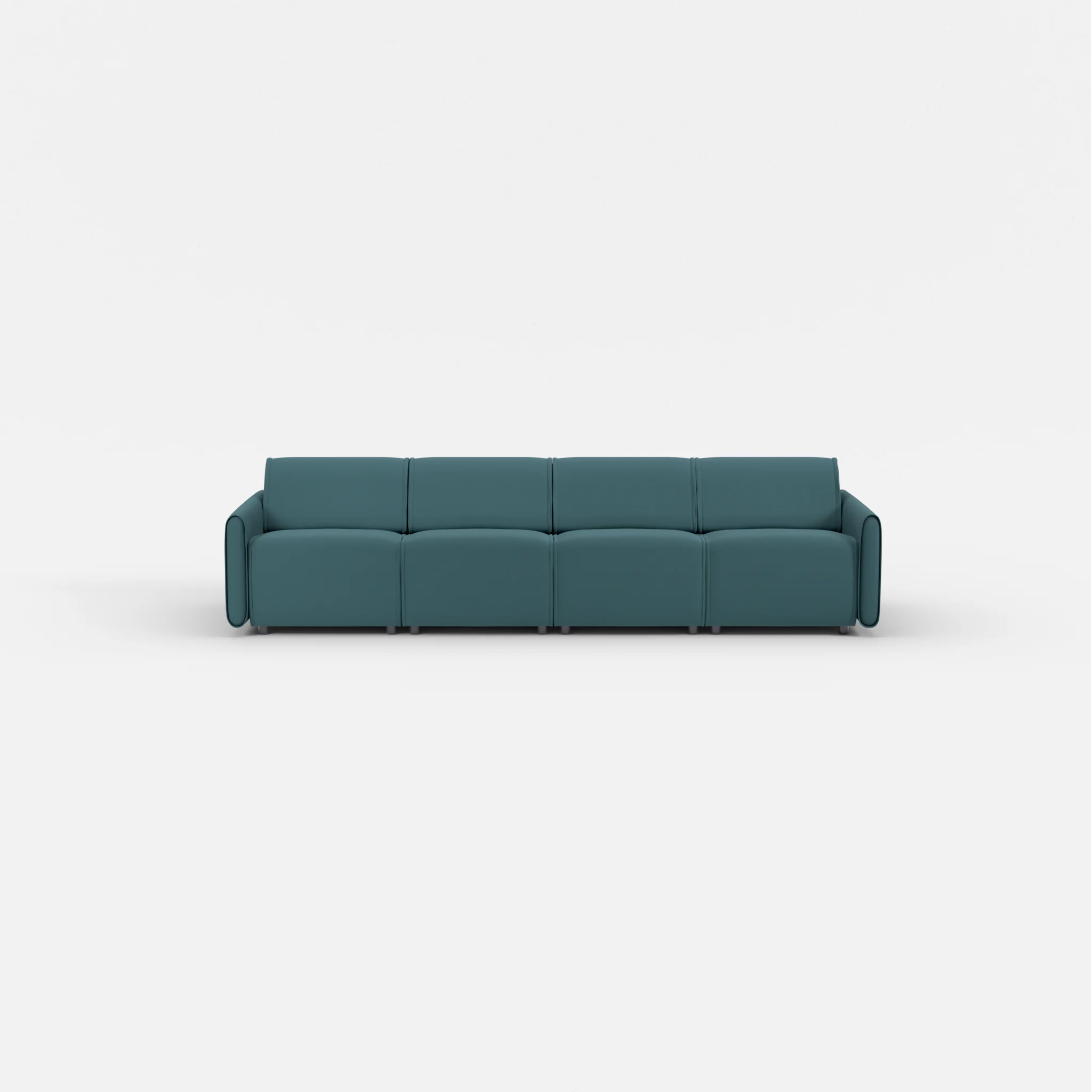 4 Sitzer Sofa Belleform mit schmaler Armlehne 1 novumsamoa in Dunkelblau von vorne