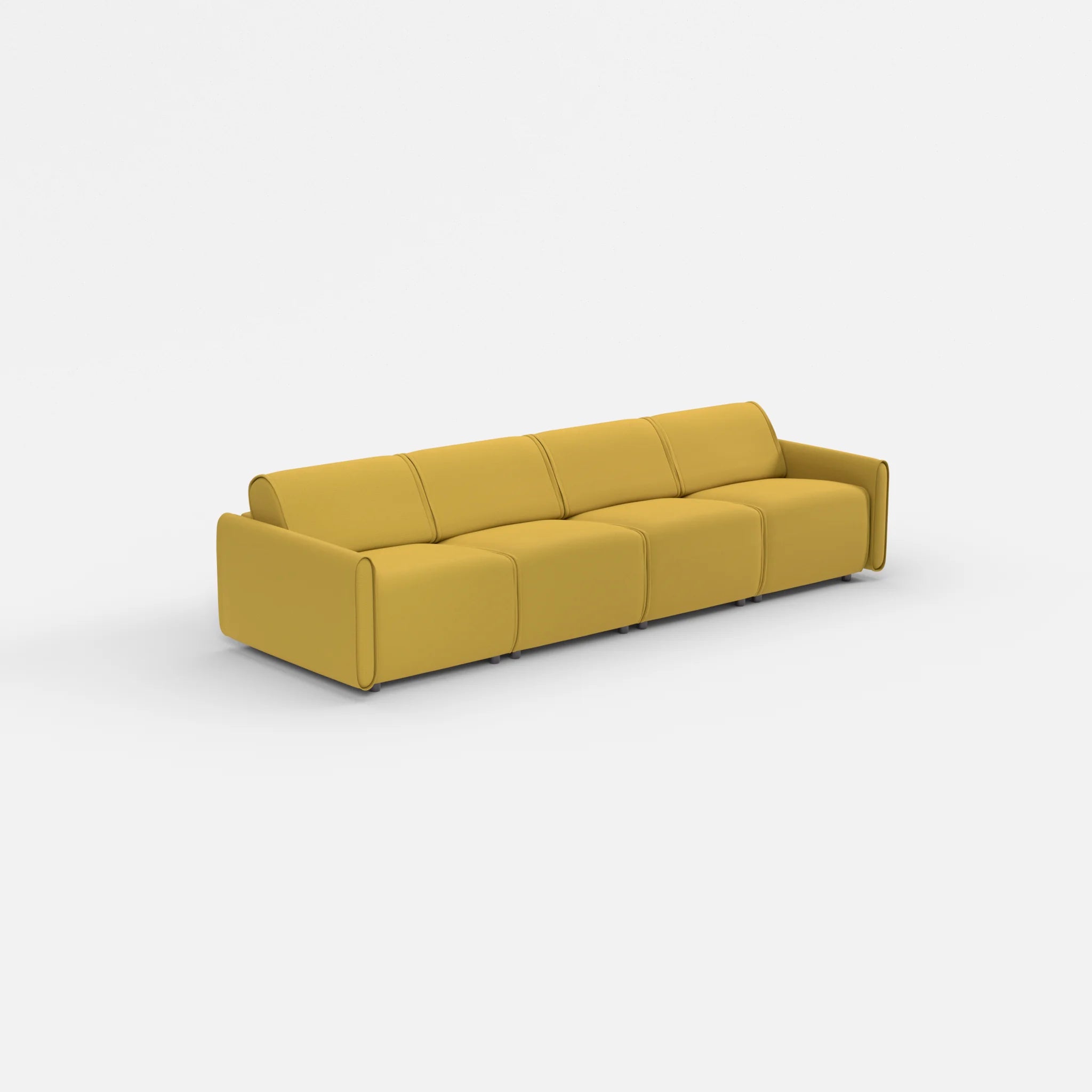 4 Sitzer Sofa Belleform mit schmaler Armlehne 1 novumtivoli in Hellgrün von der Seite
