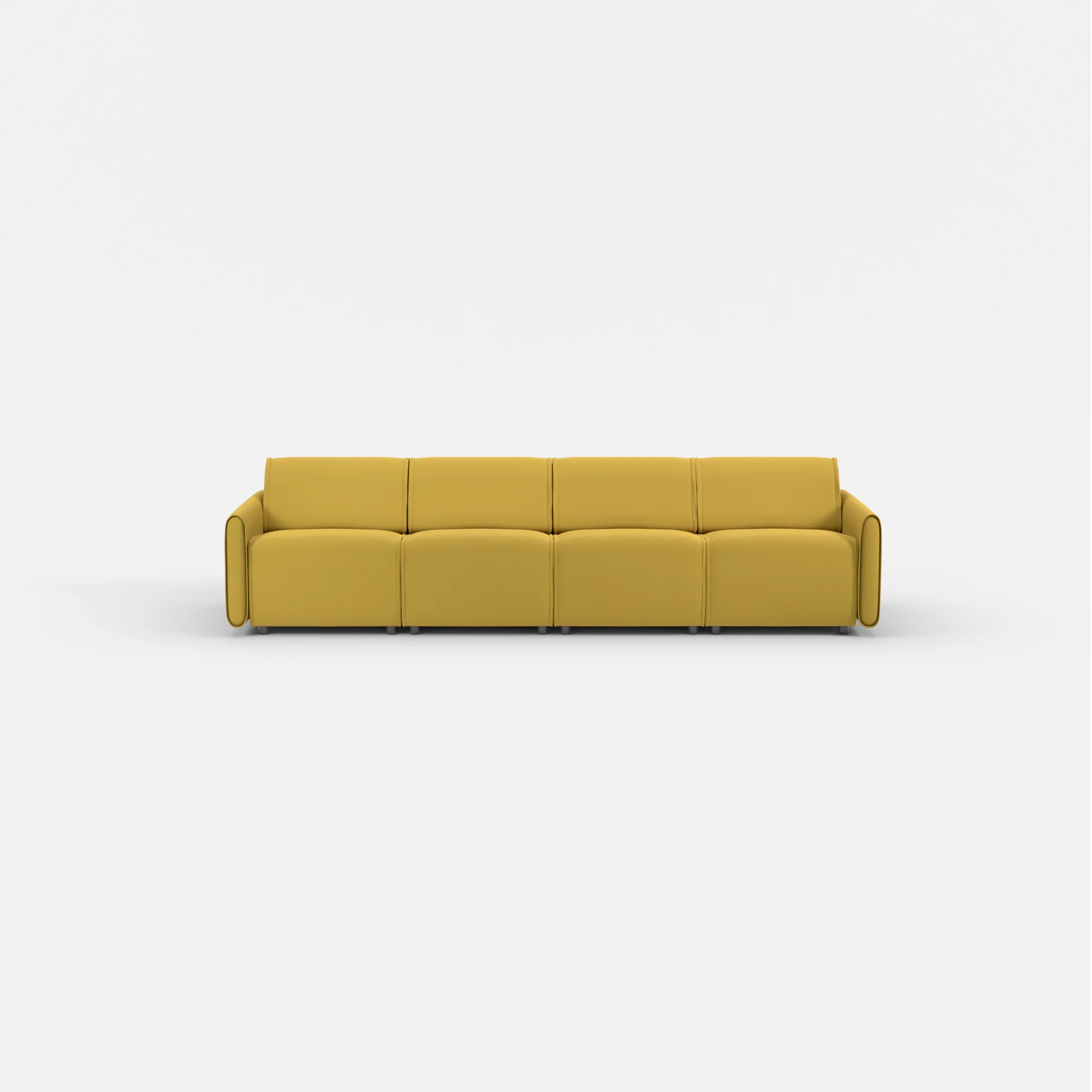 4 Sitzer Sofa Belleform mit schmaler Armlehne 1 novumtivoli in Hellgrün von vorne