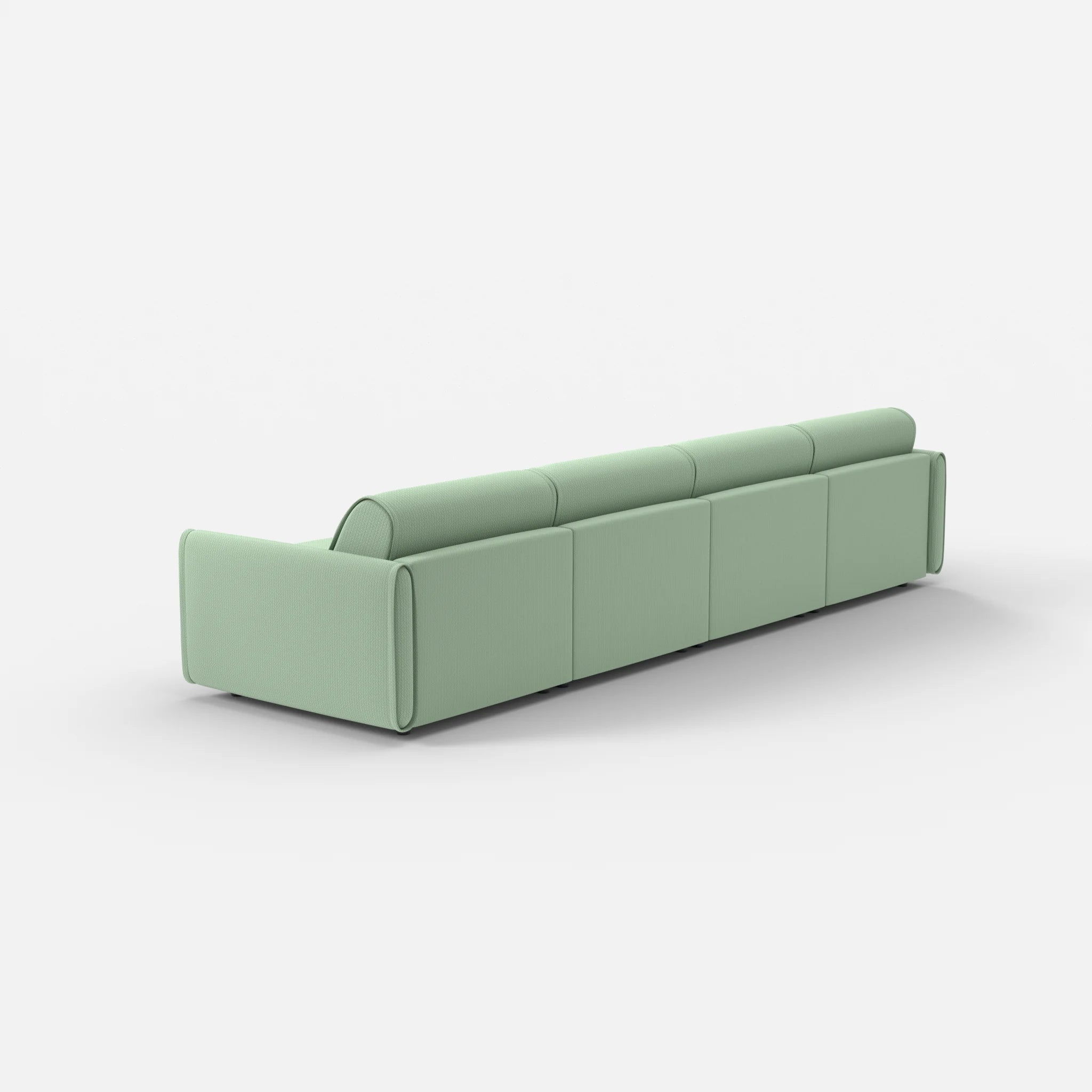 4 Sitzer Sofa Belleform mit schmaler Armlehne 2 credoaloe in Hellgrün von hinten