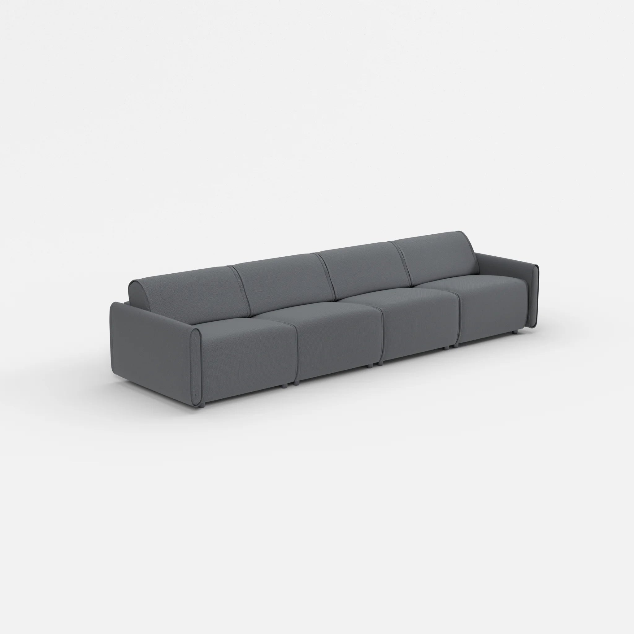 4 Sitzer Sofa Belleform mit schmaler Armlehne 2 credoasphalt in Anthrazit von der Seite