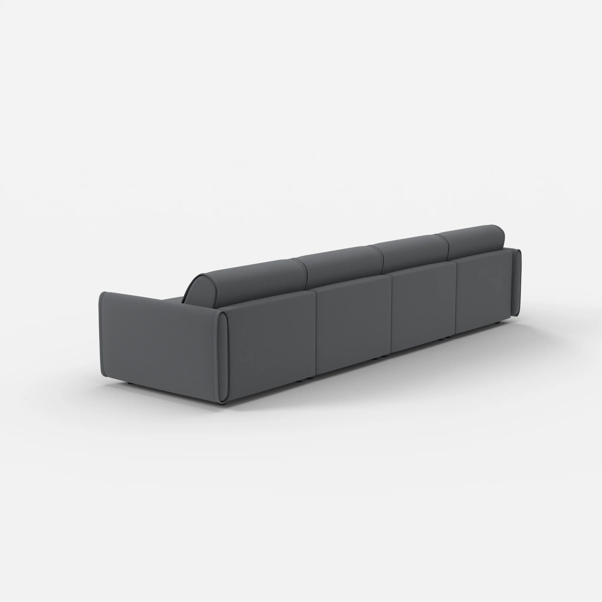 4 Sitzer Sofa Belleform mit schmaler Armlehne 2 credoasphalt in Anthrazit von hinten