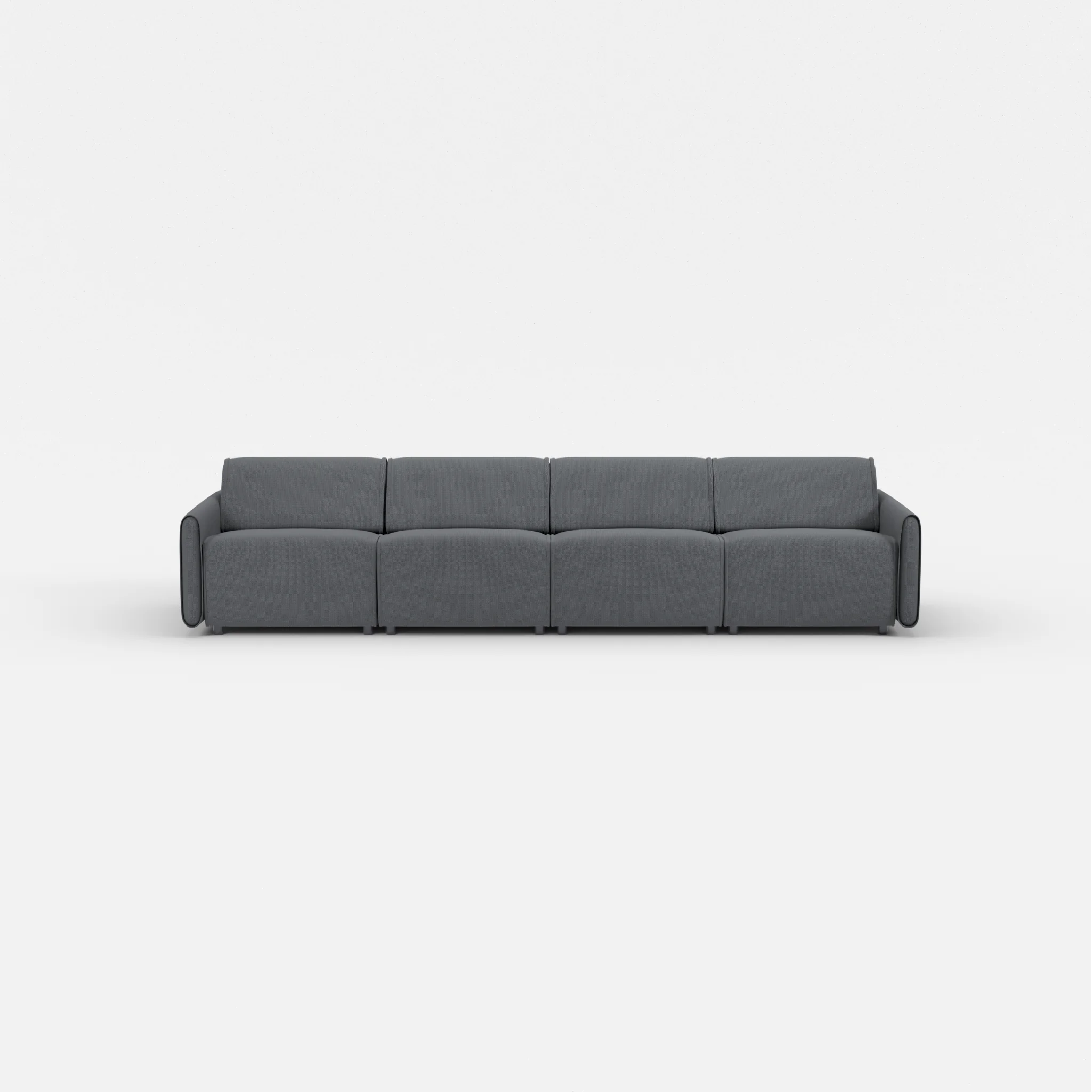 4 Sitzer Sofa Belleform mit schmaler Armlehne 2 credoasphalt in Anthrazit von vorne