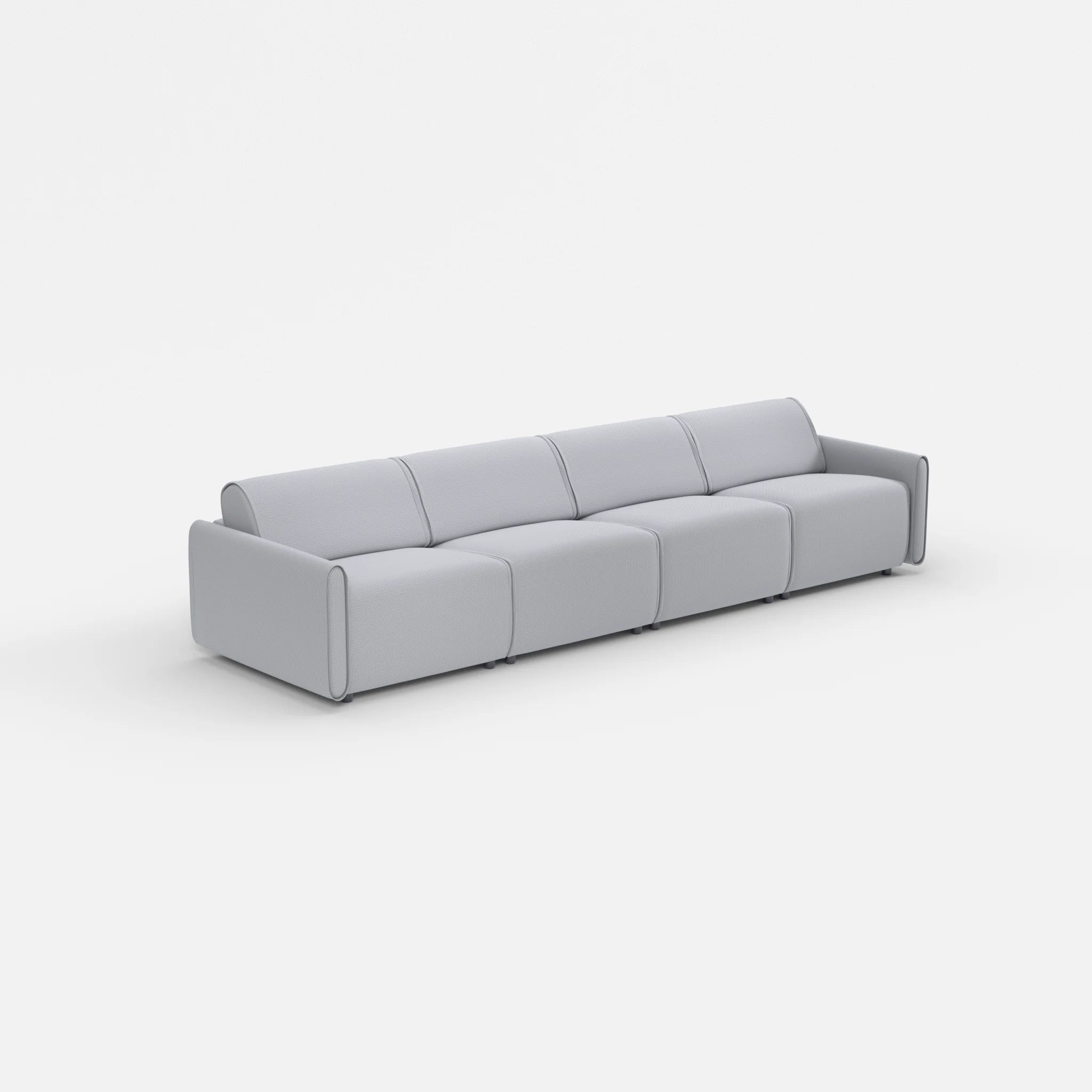 4 Sitzer Sofa Belleform mit schmaler Armlehne 2 credochalk in Hellgrau von der Seite