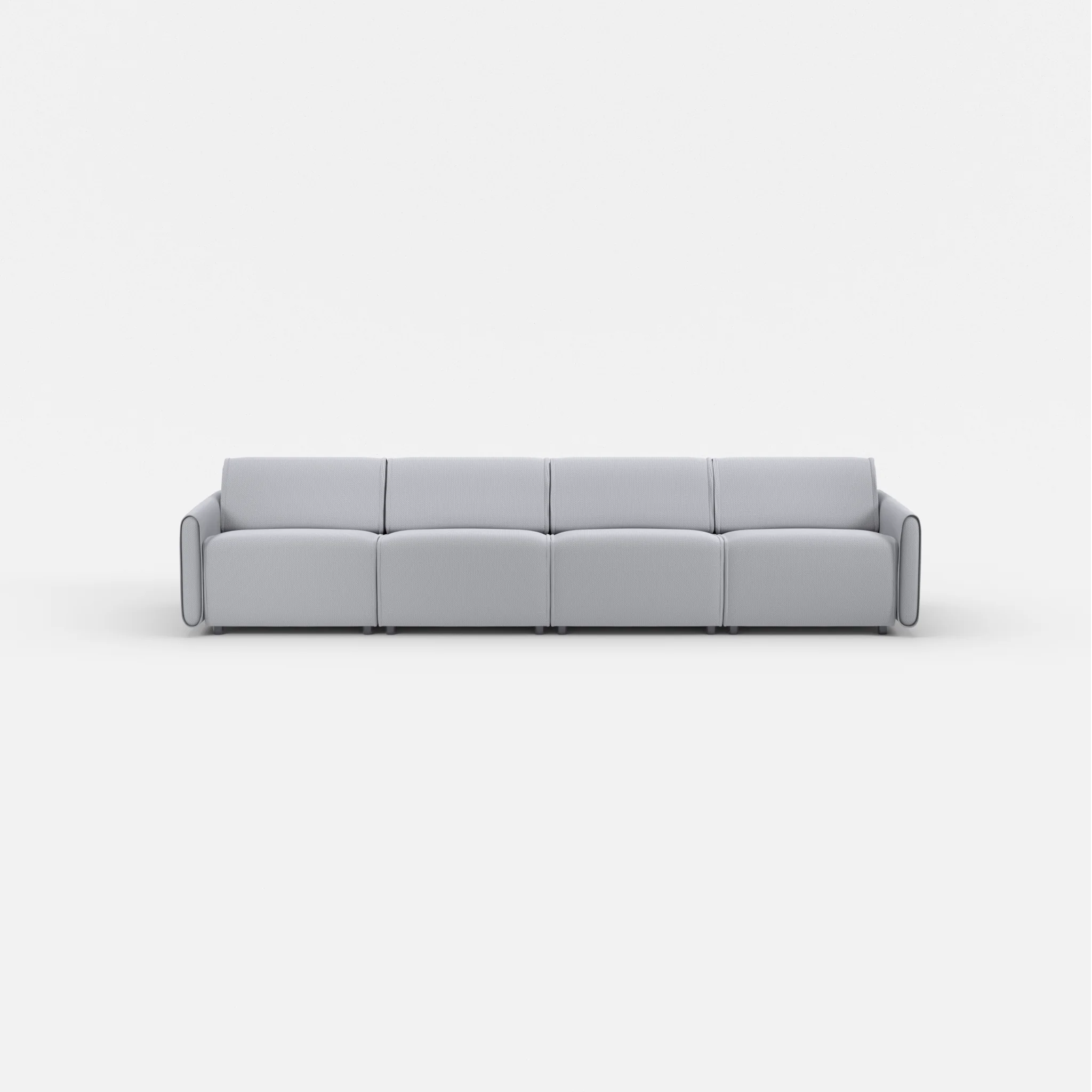 4 Sitzer Sofa Belleform mit schmaler Armlehne 2 credochalk in Hellgrau von vorne