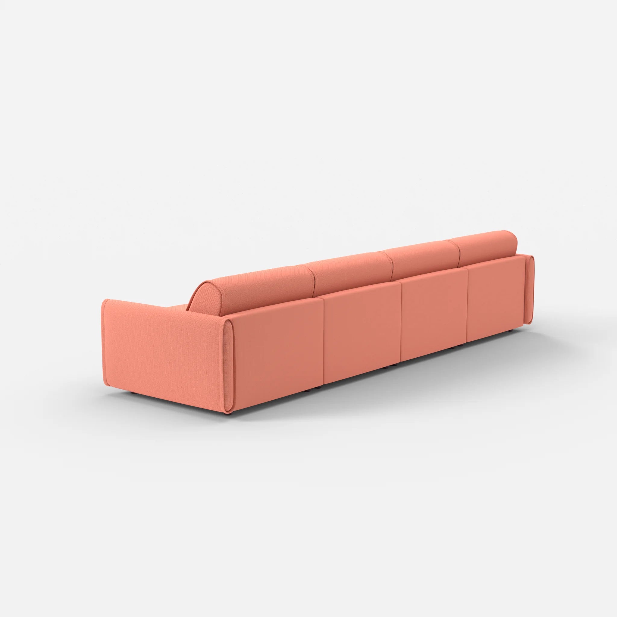4 Sitzer Sofa Belleform mit schmaler Armlehne 2 credograpefruit in Coral von hinten