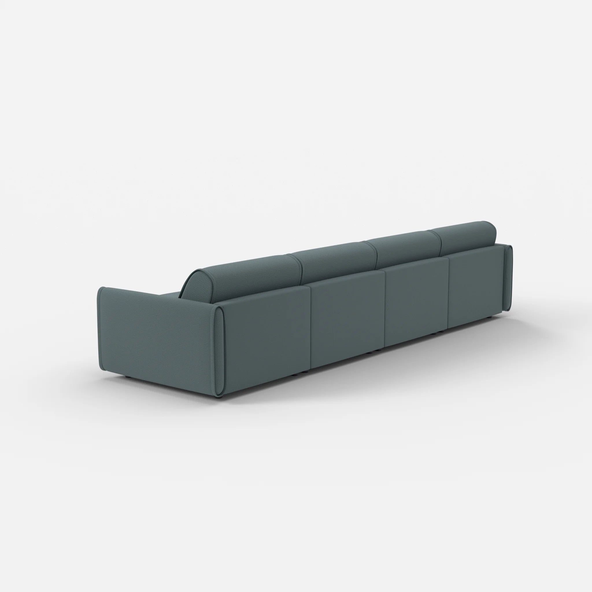 4 Sitzer Sofa Belleform mit schmaler Armlehne 2 credojaspis in Türkis von hinten