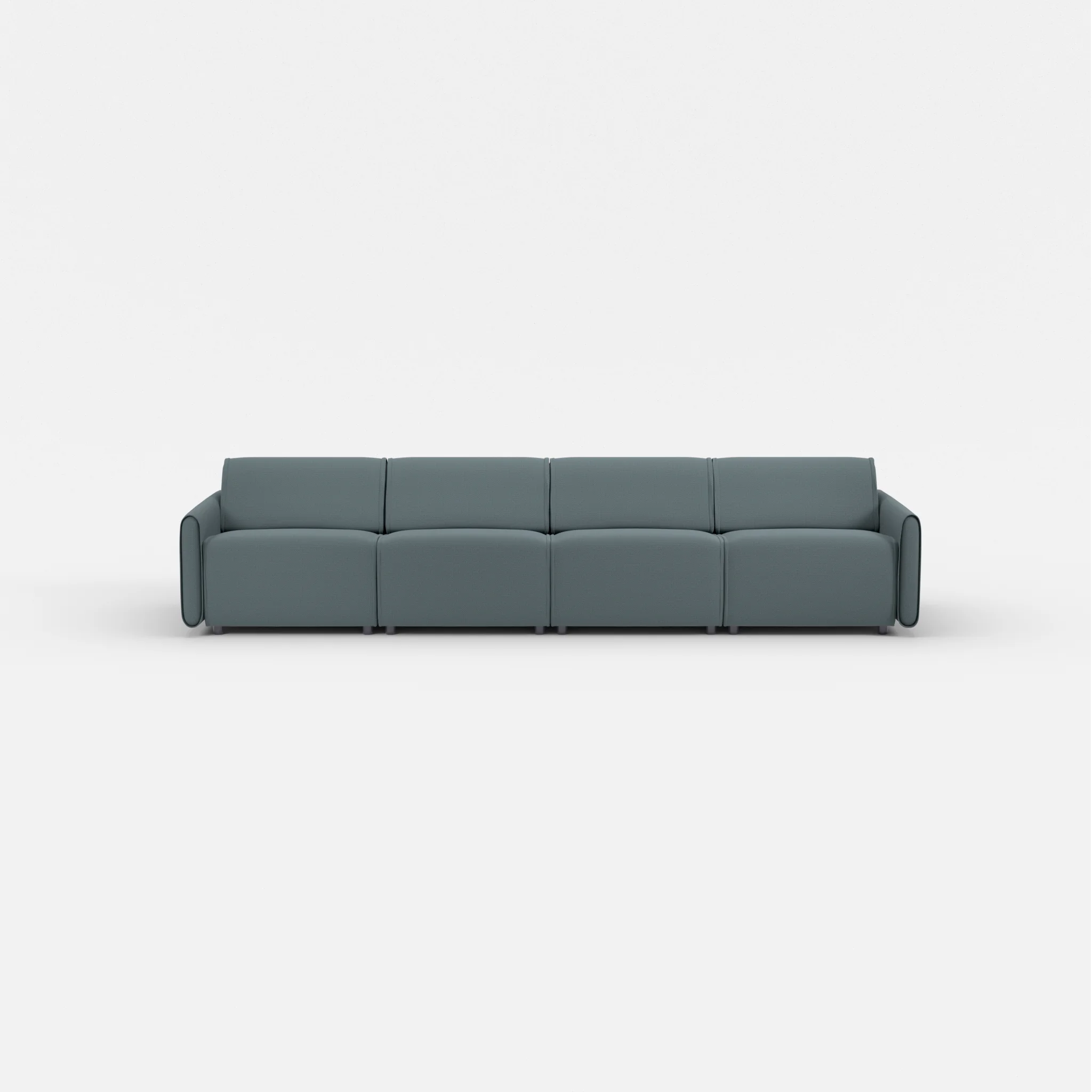 4 Sitzer Sofa Belleform mit schmaler Armlehne 2 credojaspis in Türkis von vorne