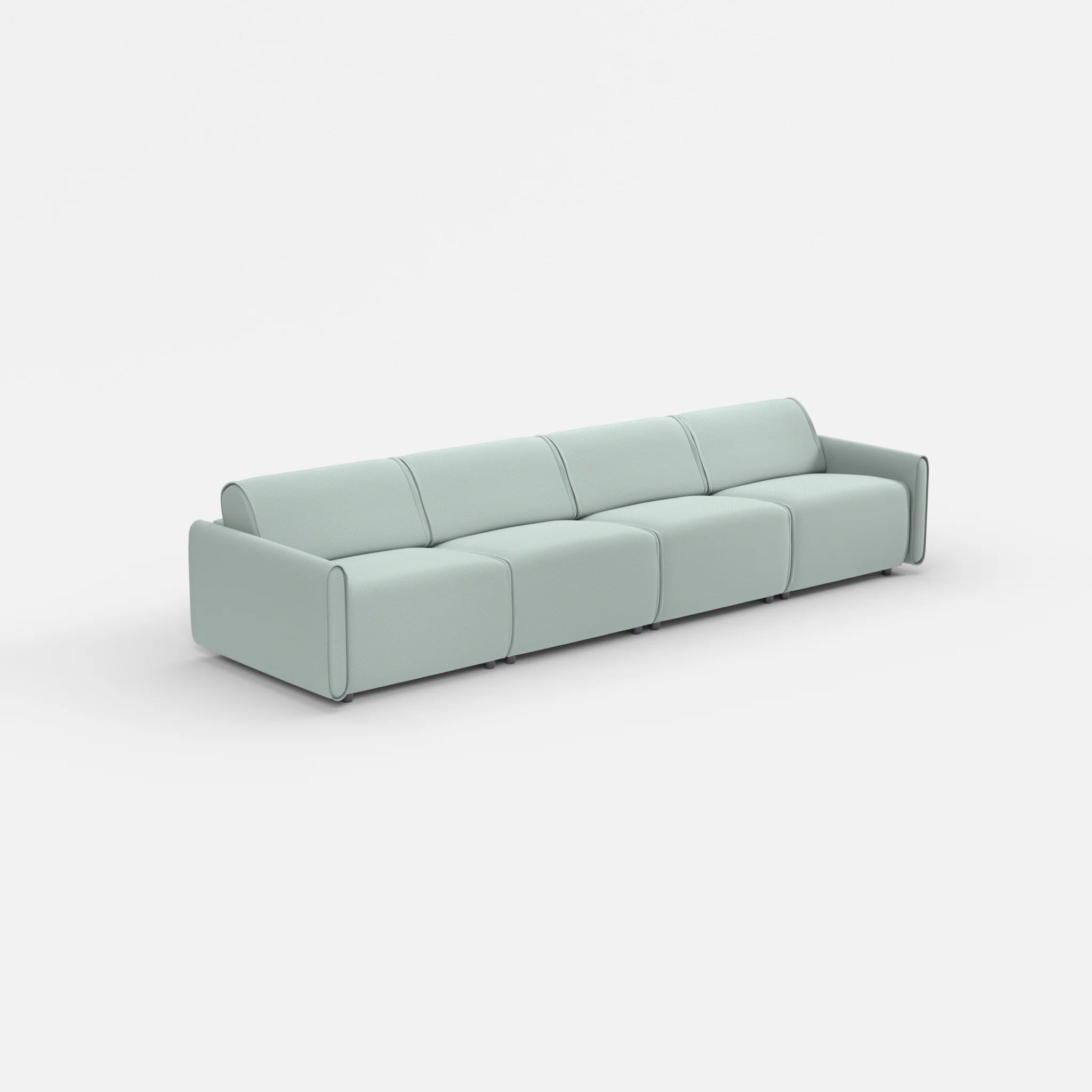 4 Sitzer Sofa Belleform mit schmaler Armlehne 2 credolake in Graublau von der Seite