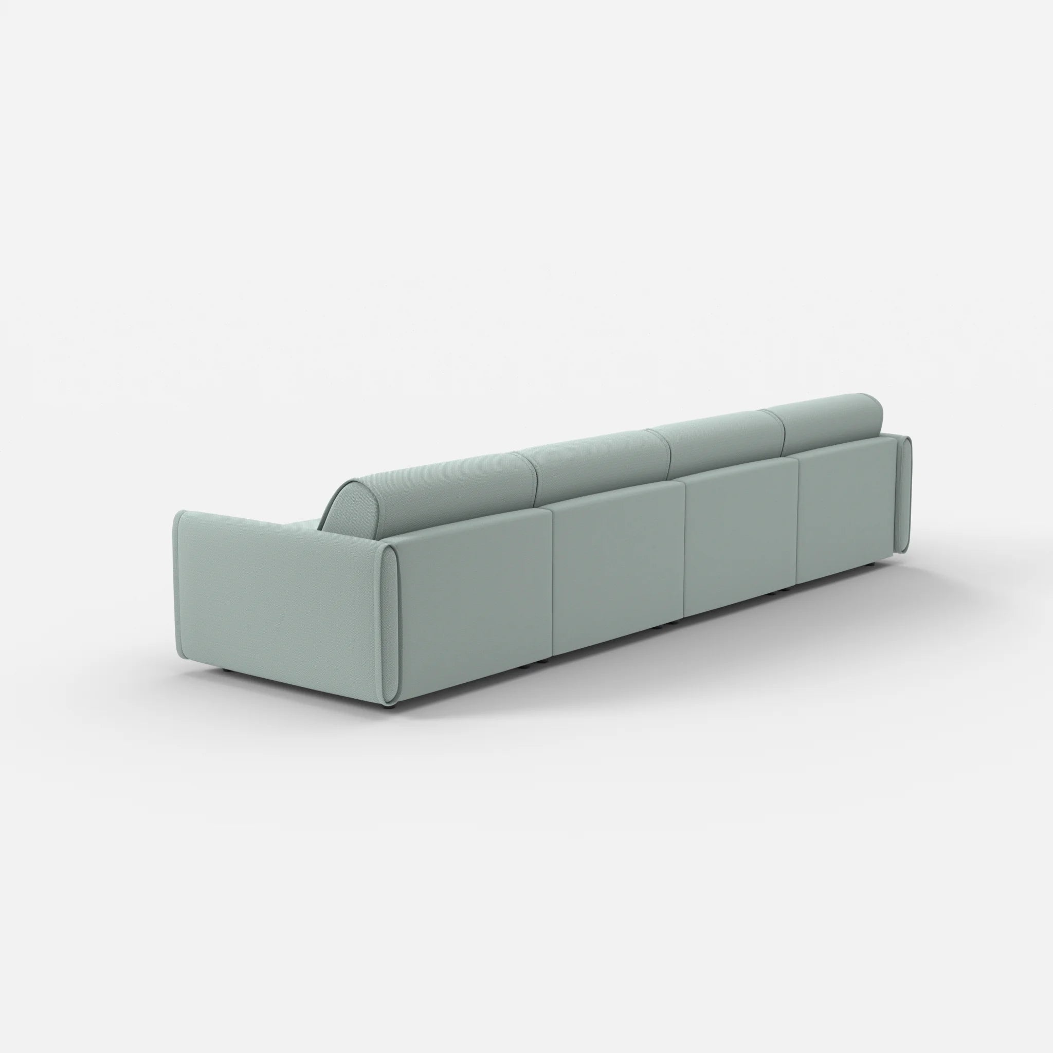 4 Sitzer Sofa Belleform mit schmaler Armlehne 2 credolake in Graublau von hinten