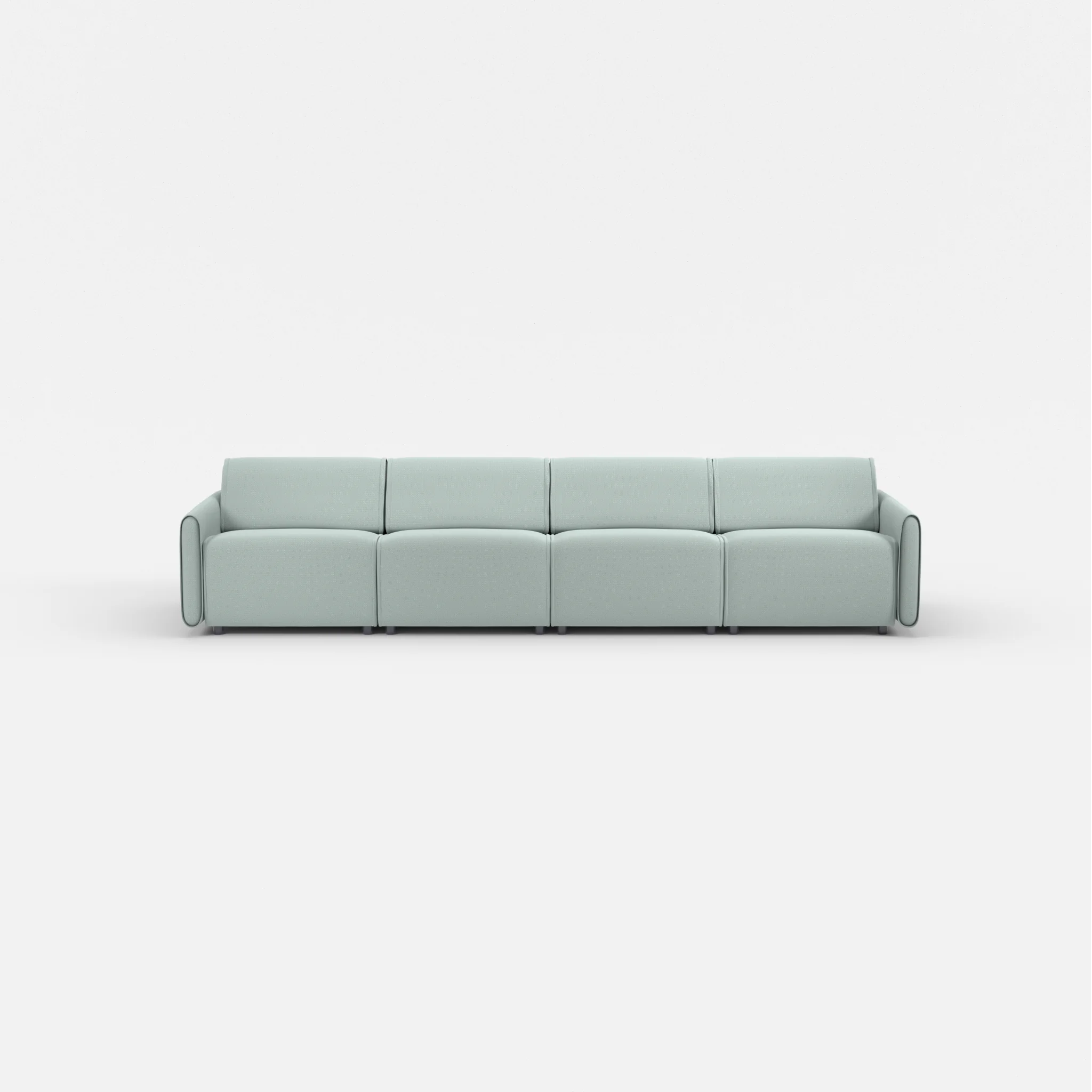 4 Sitzer Sofa Belleform mit schmaler Armlehne 2 credolake in Graublau von vorne